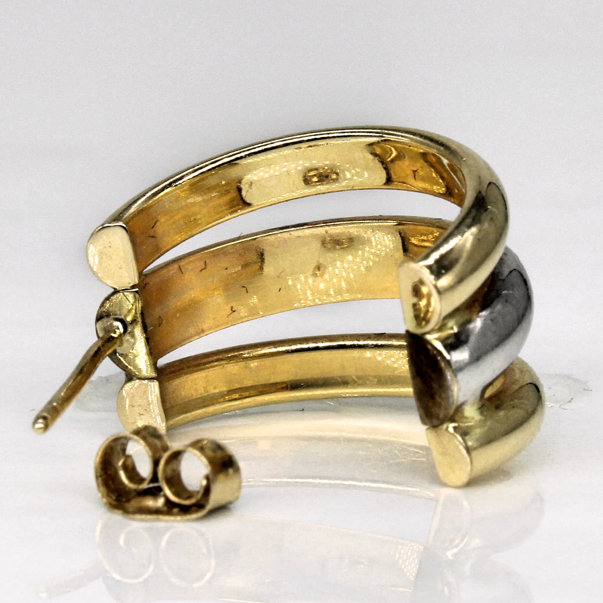 Two Tone Half Hoop Earrings |