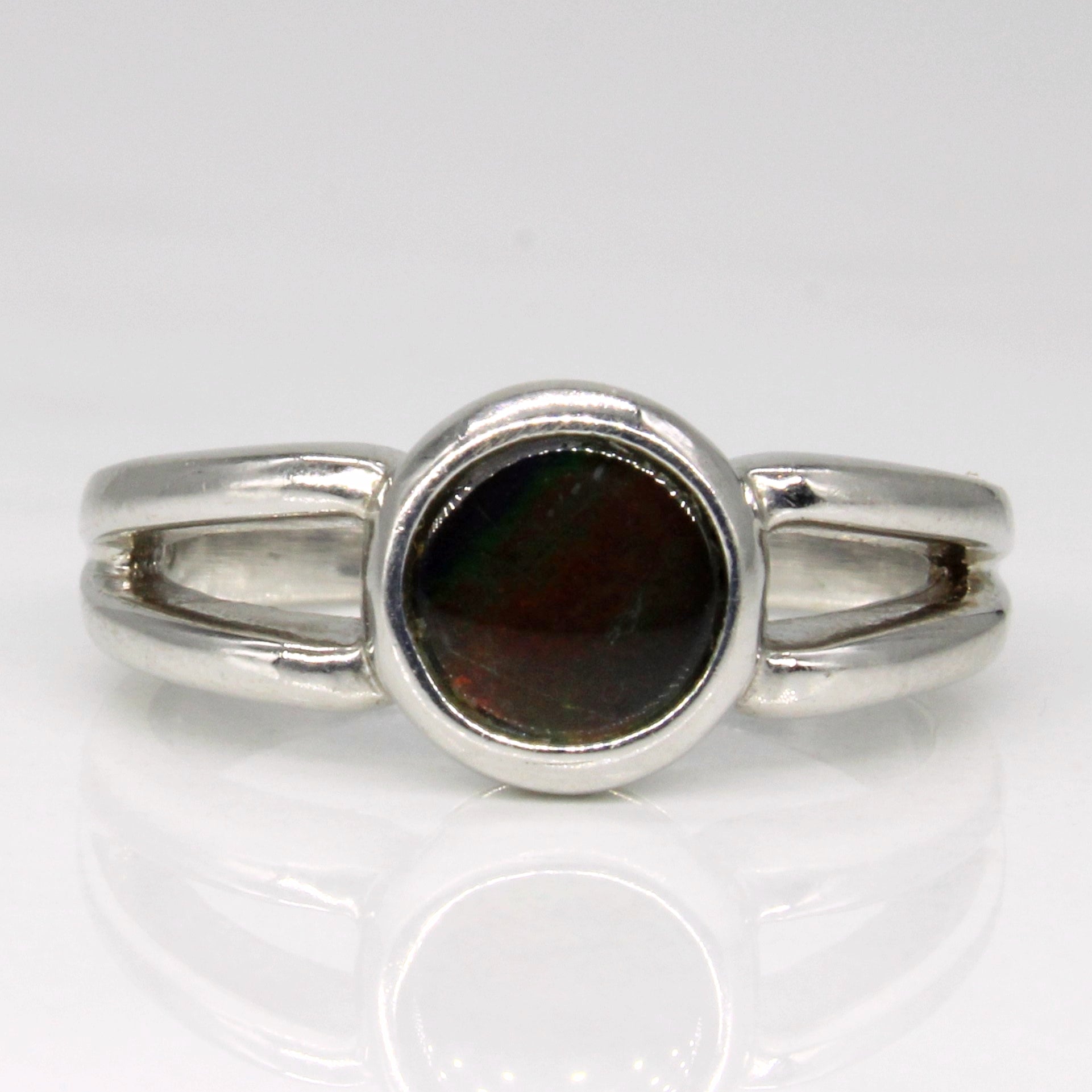 Solitaire Ammolite Ring | 0.60ct | SZ 5.75 |