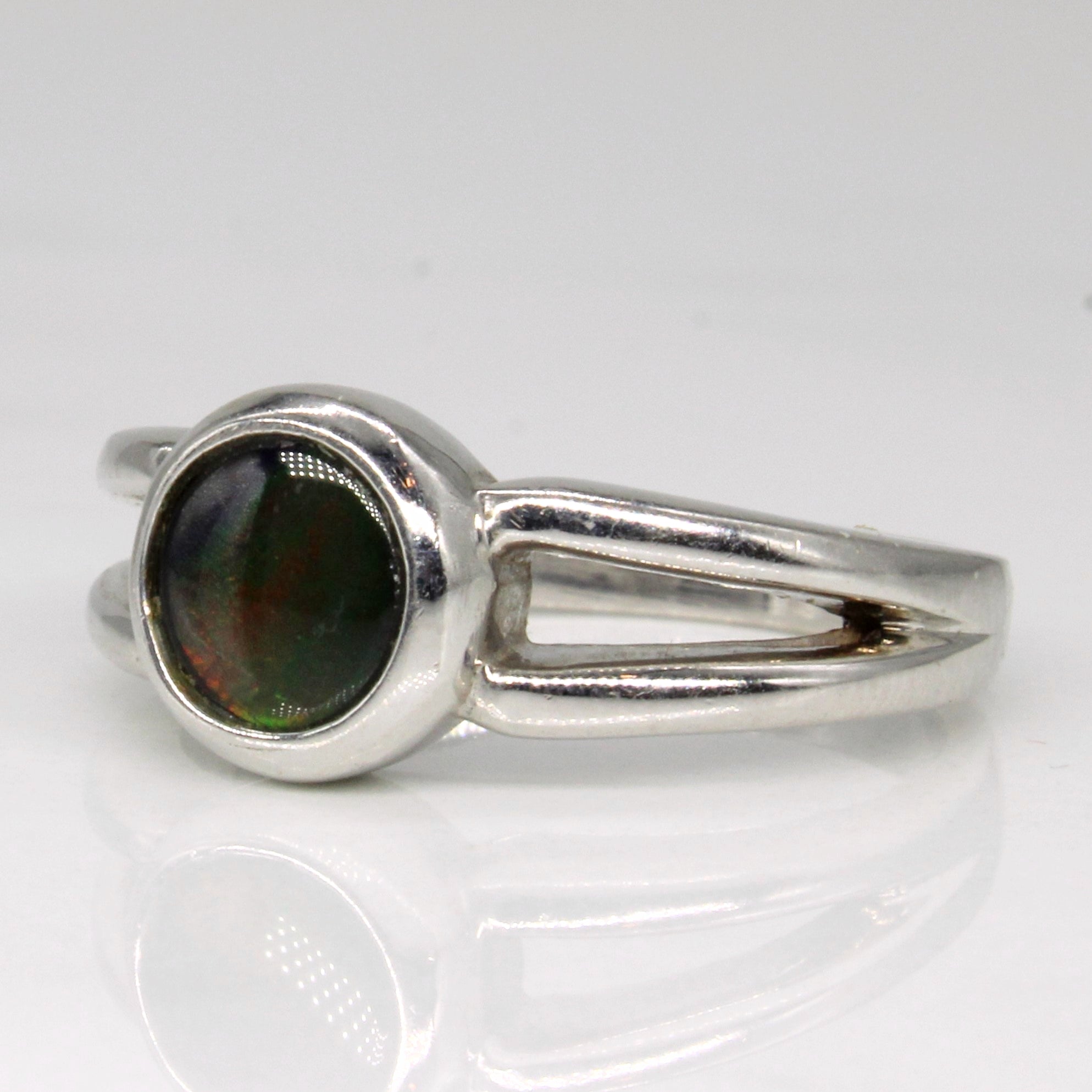 Solitaire Ammolite Ring | 0.60ct | SZ 5.75 |
