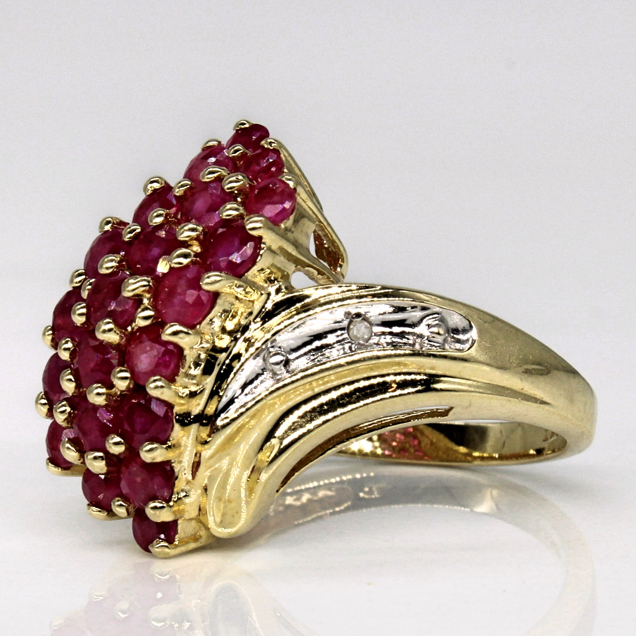 Ruby & Diamond Cascade Cluster Ring | 1.70ctw, 0.01ctw | SZ 7 |