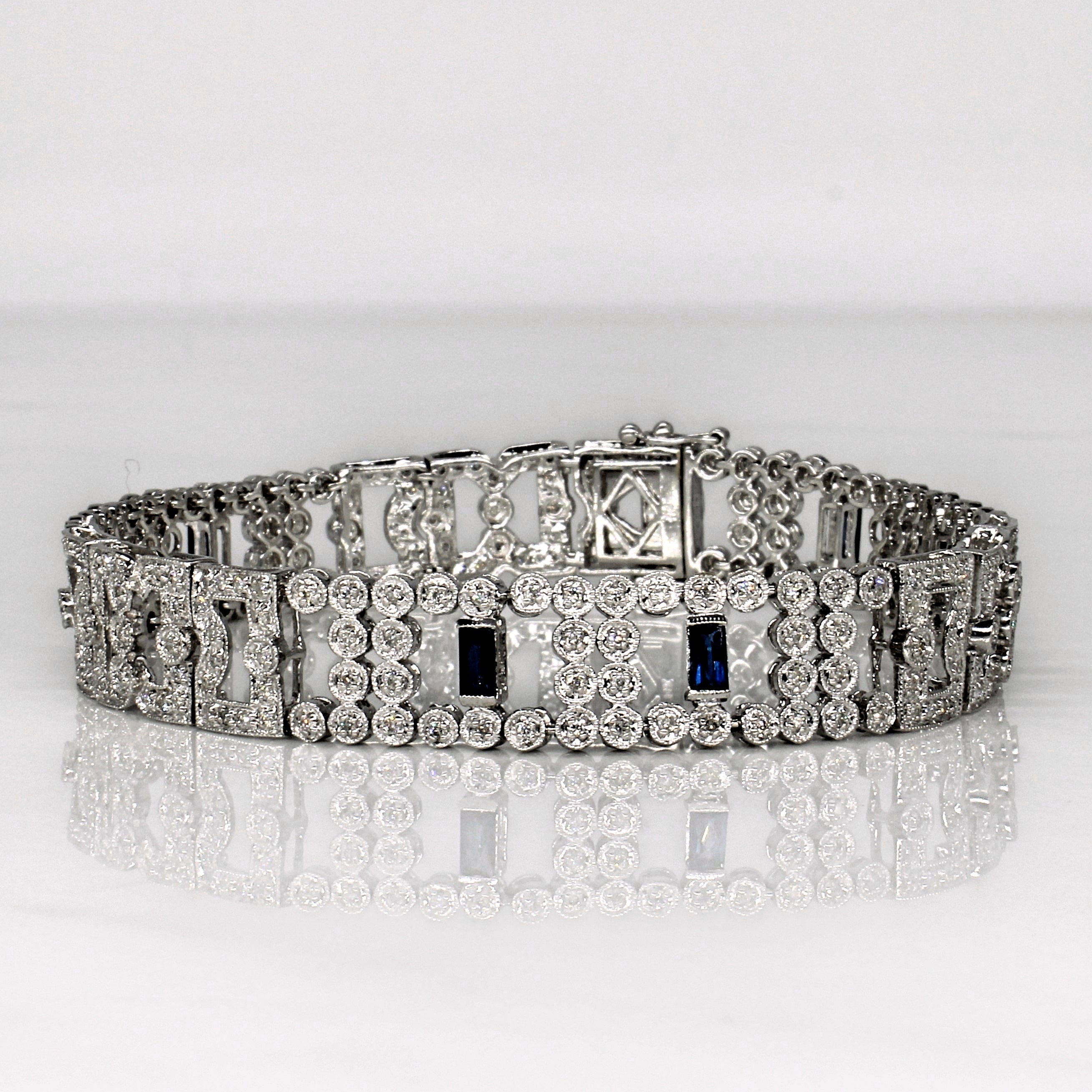 Diamond & Sapphire Bracelet | 0.80ctw, 0.60ctw | 7.25" |