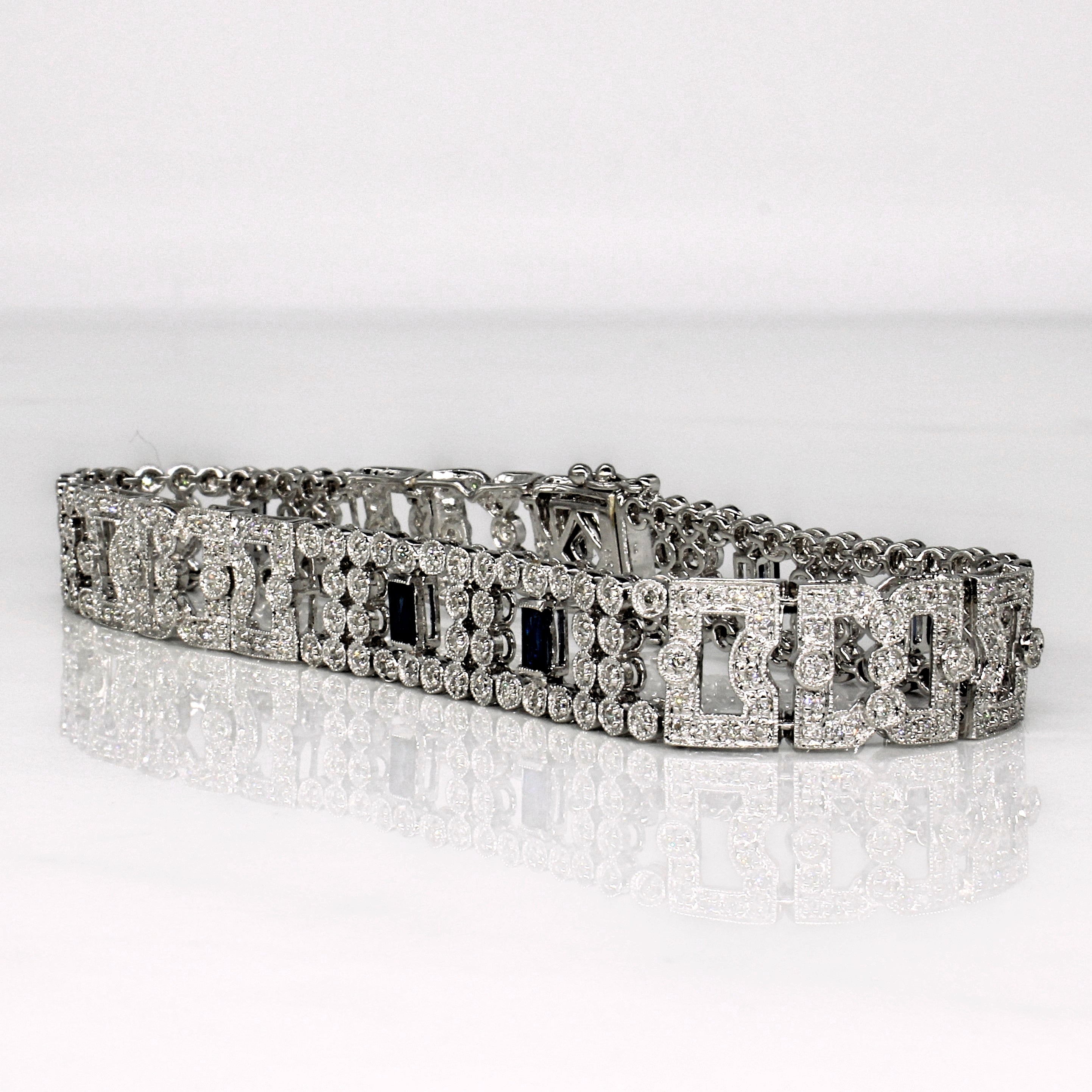 Diamond & Sapphire Bracelet | 0.80ctw, 0.60ctw | 7.25" |