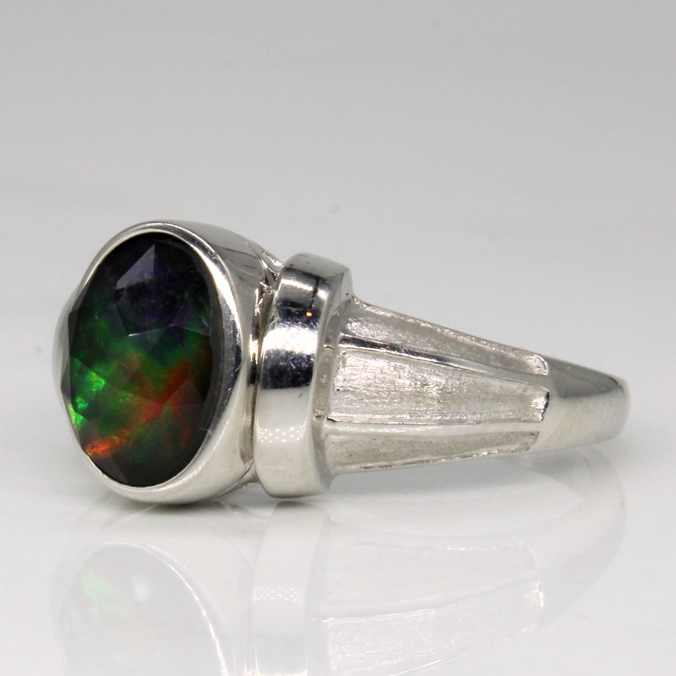 Solitaire Ammolite Cocktail Ring | 1.30ct | SZ 7 |