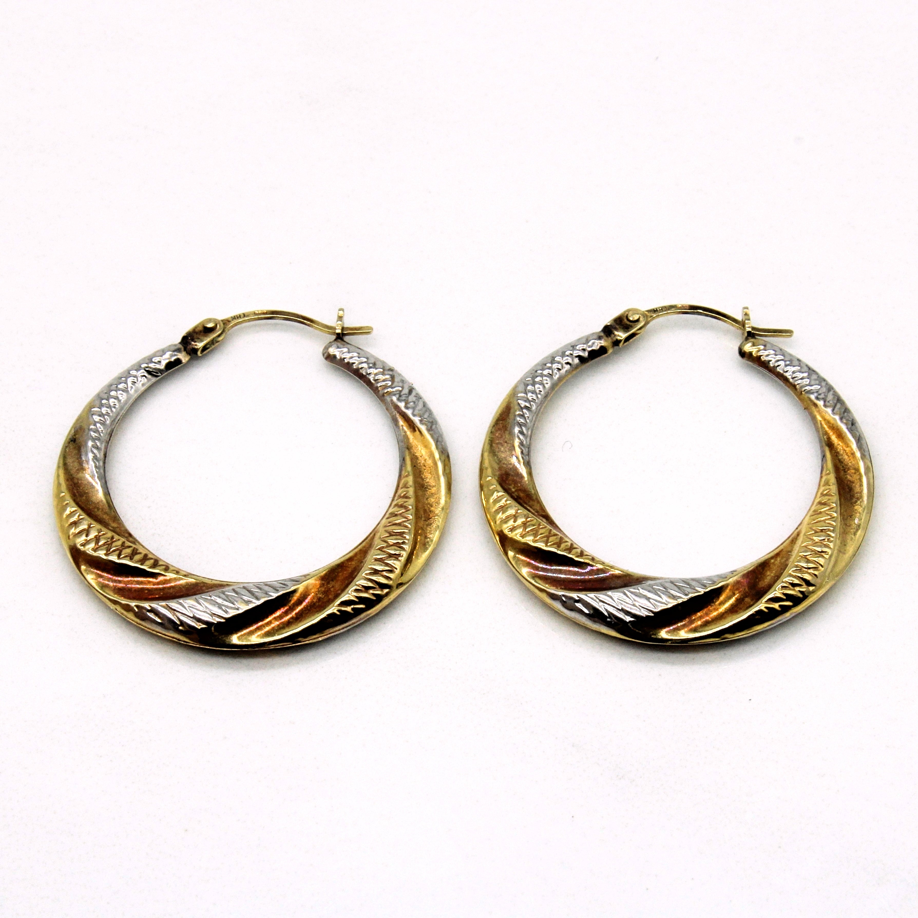 Boucles d'oreilles créoles tricolores dorées |