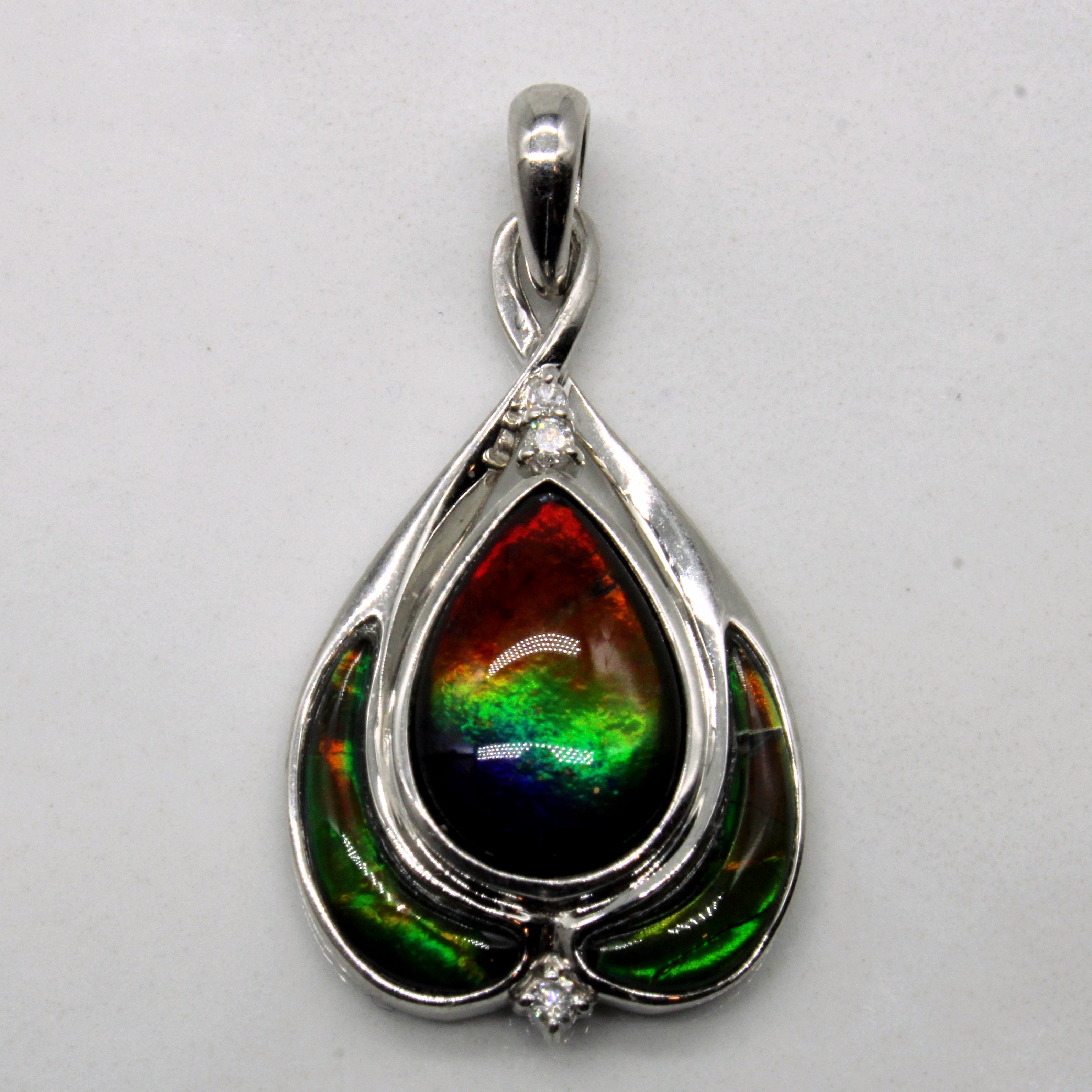 Ammolite & Diamond Pendant | 3.70ctw, 0.03ctw |