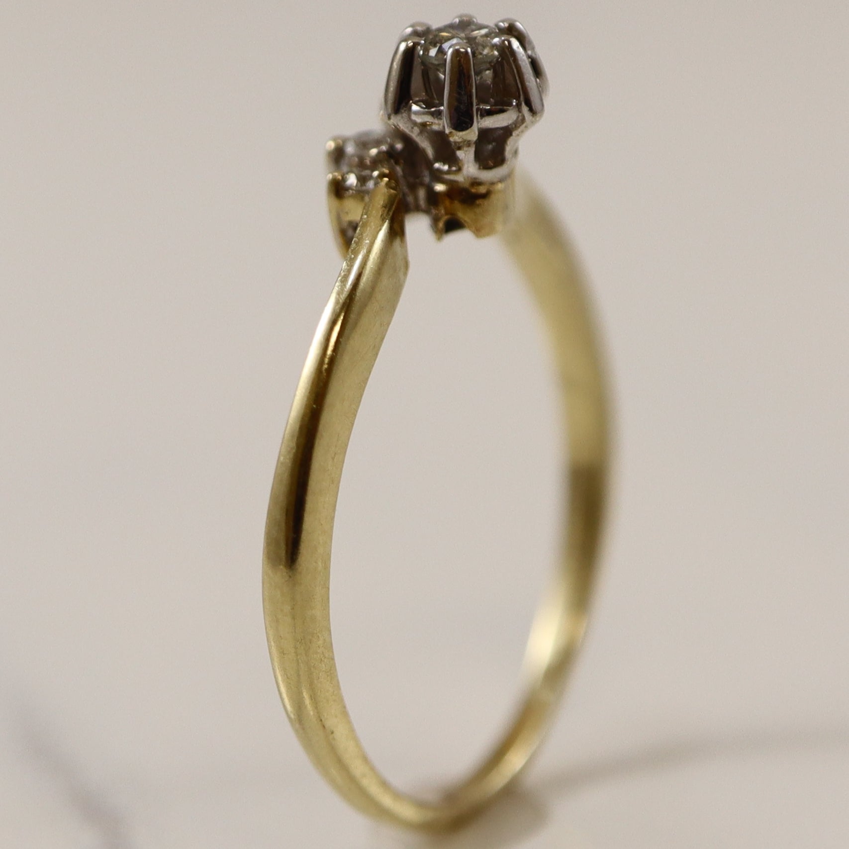 Unique Ruby & Diamond Bypass Ring | 0.13ctw, 0.05ct | SZ 7 |