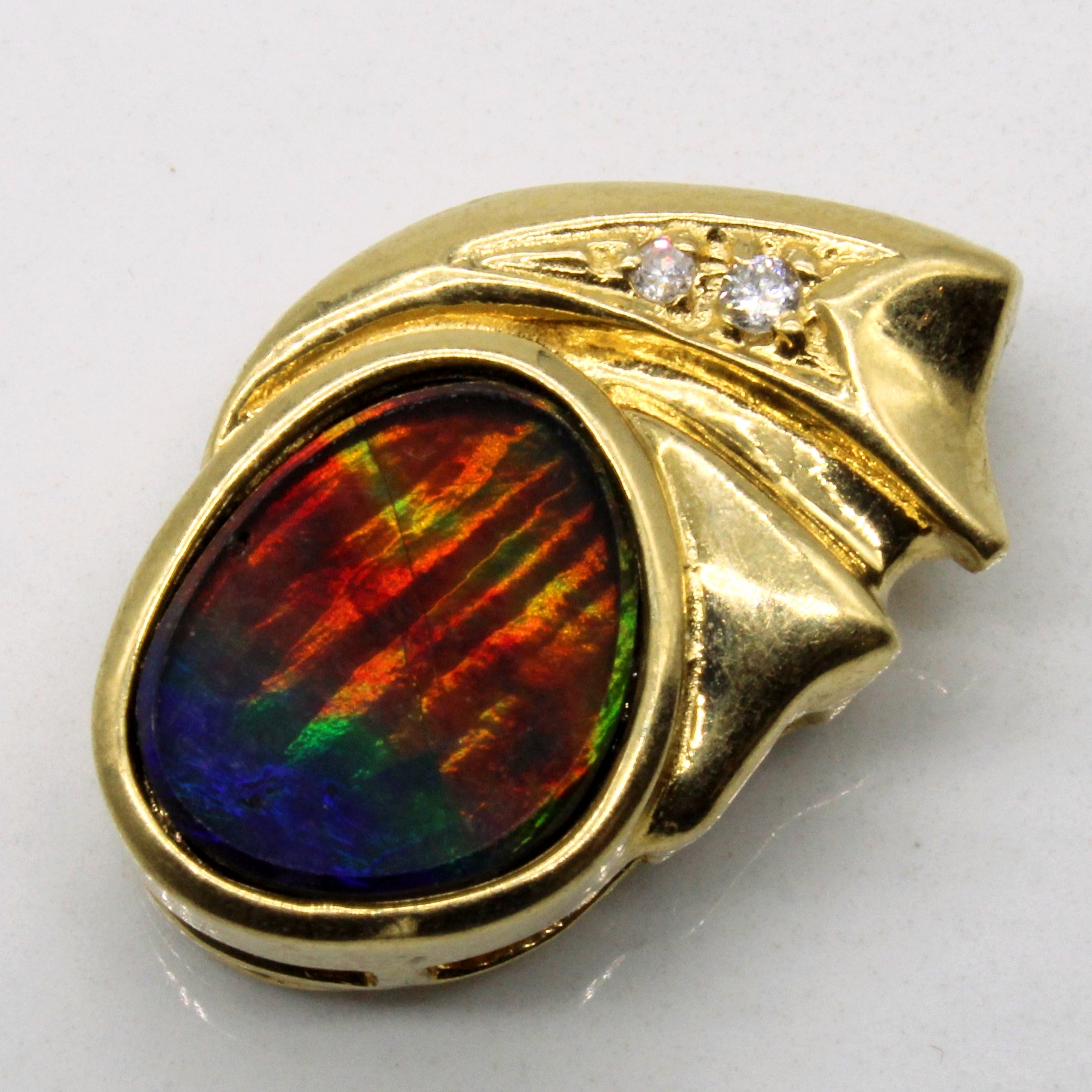 Ammolite & Diamond Pendant | 1.60ct, 0.02ctw |