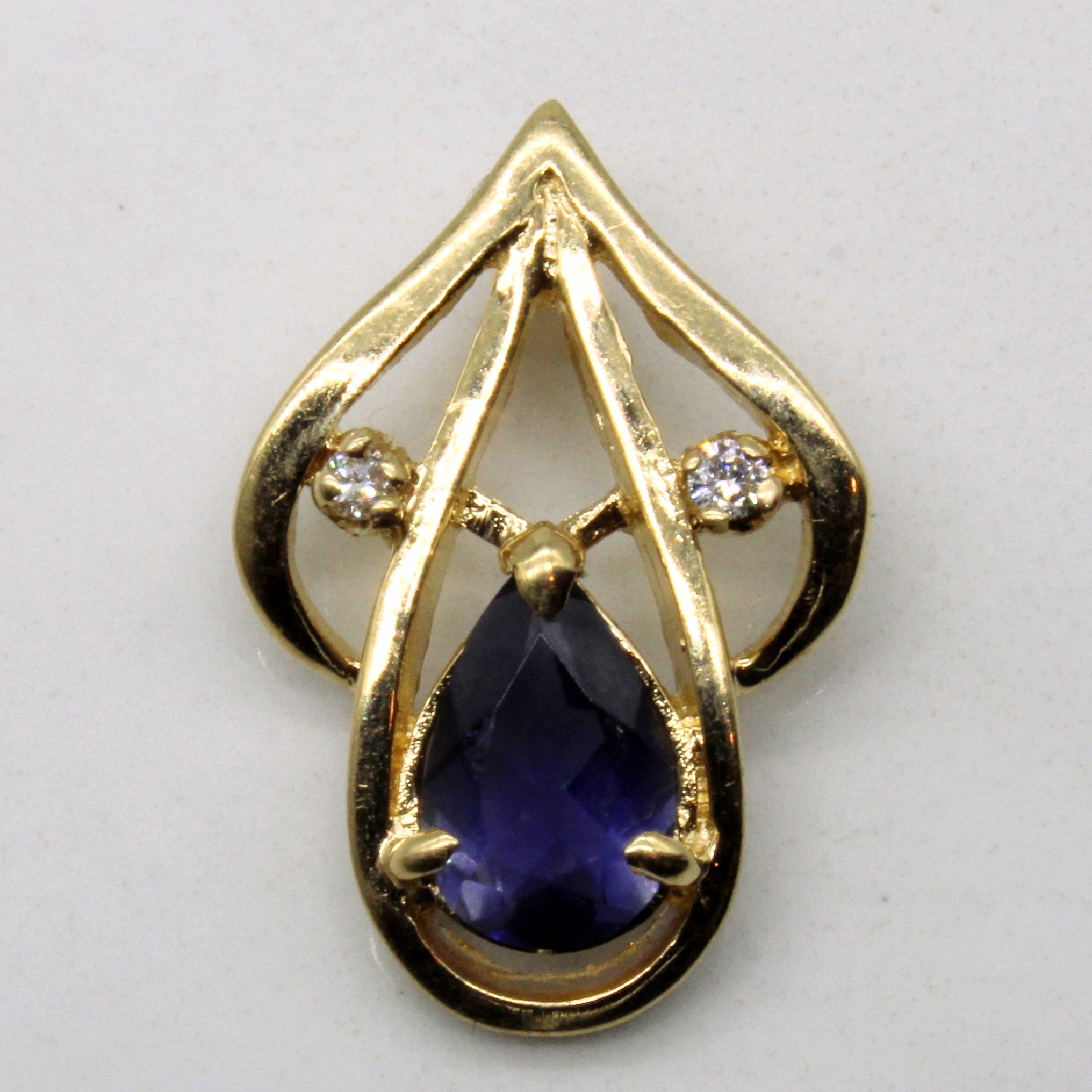 Iolite & Diamond Pendant | 0.46ct, 0.02ctw |