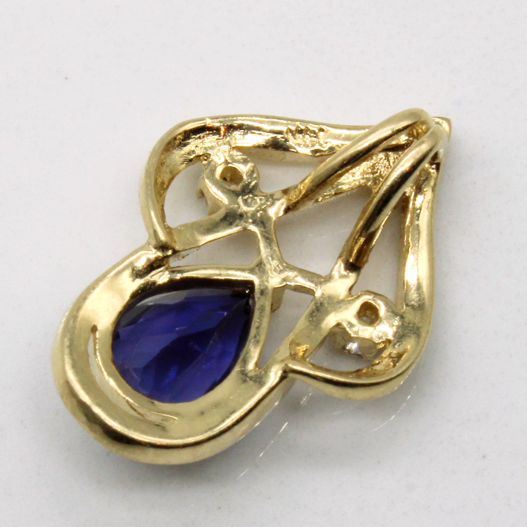 Iolite & Diamond Pendant | 0.46ct, 0.02ctw |