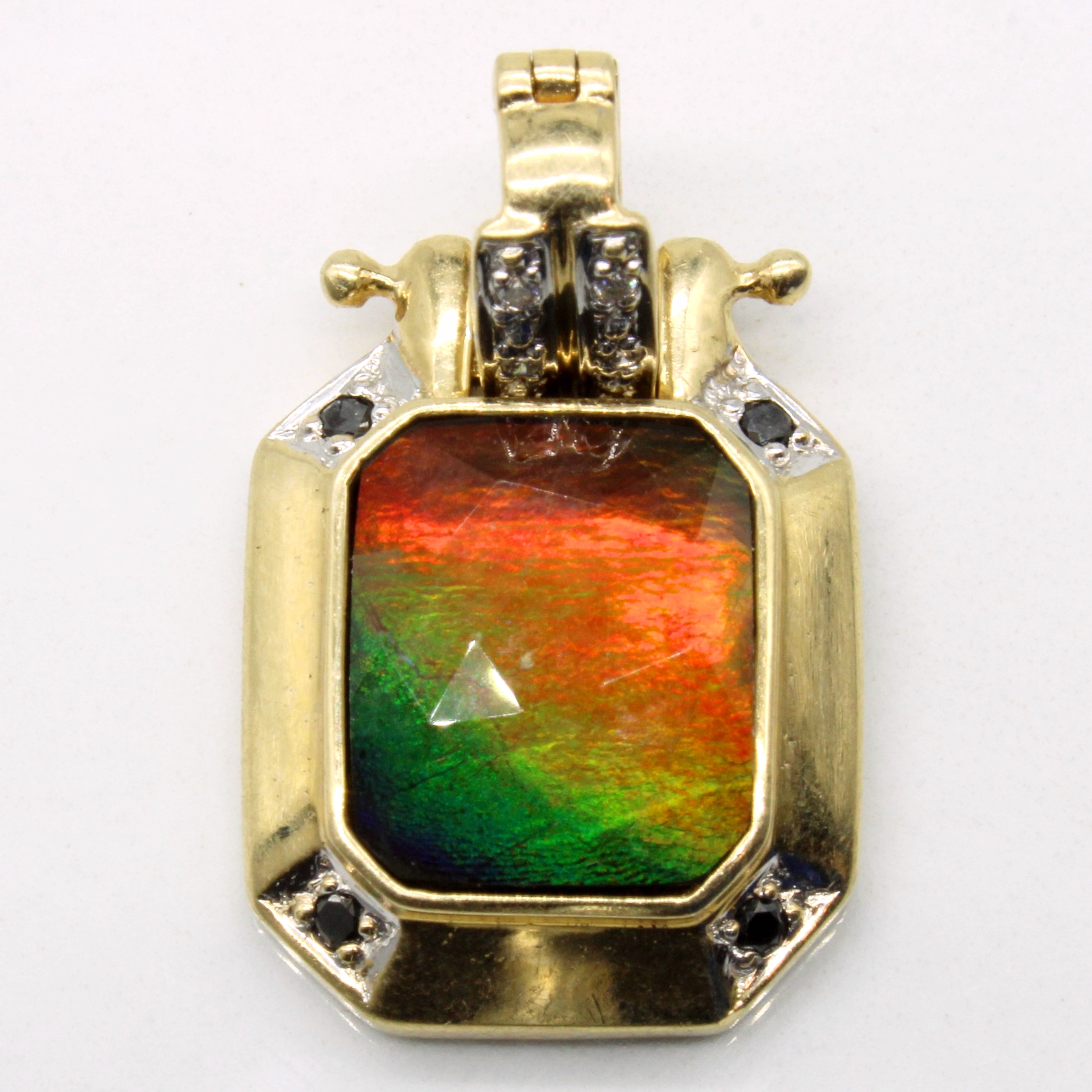 Ammolite & Diamond Pendant | 2.15ct, 0.07ctw |