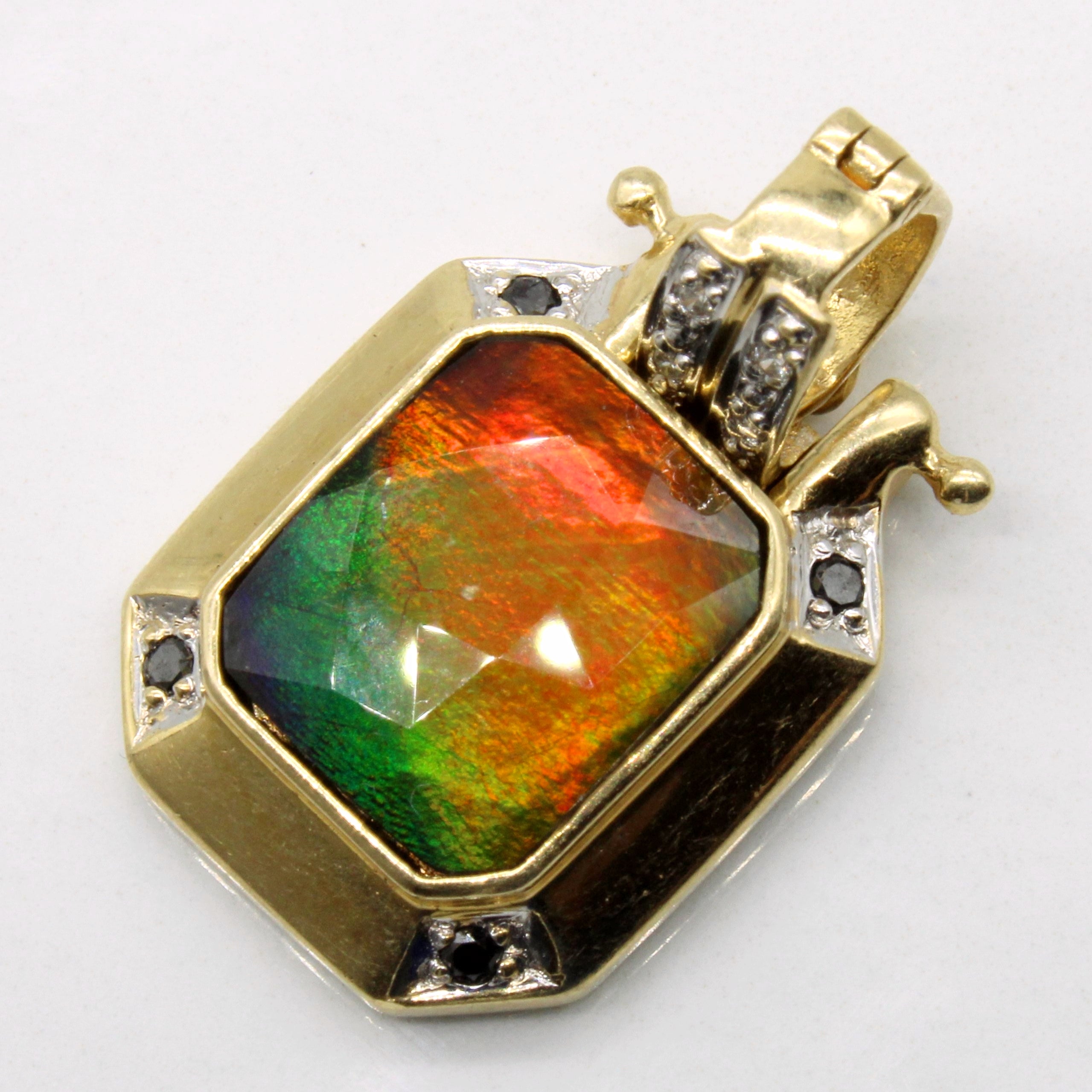 Ammolite & Diamond Pendant | 2.15ct, 0.07ctw |