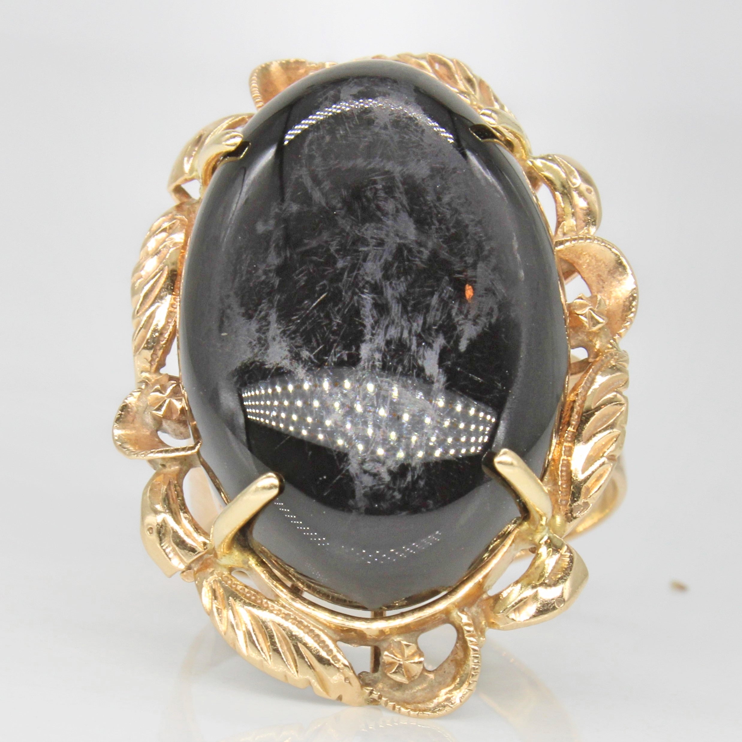 Golden Halo Onyx Cocktail Ring | 19.25ct | SZ 7.5 |