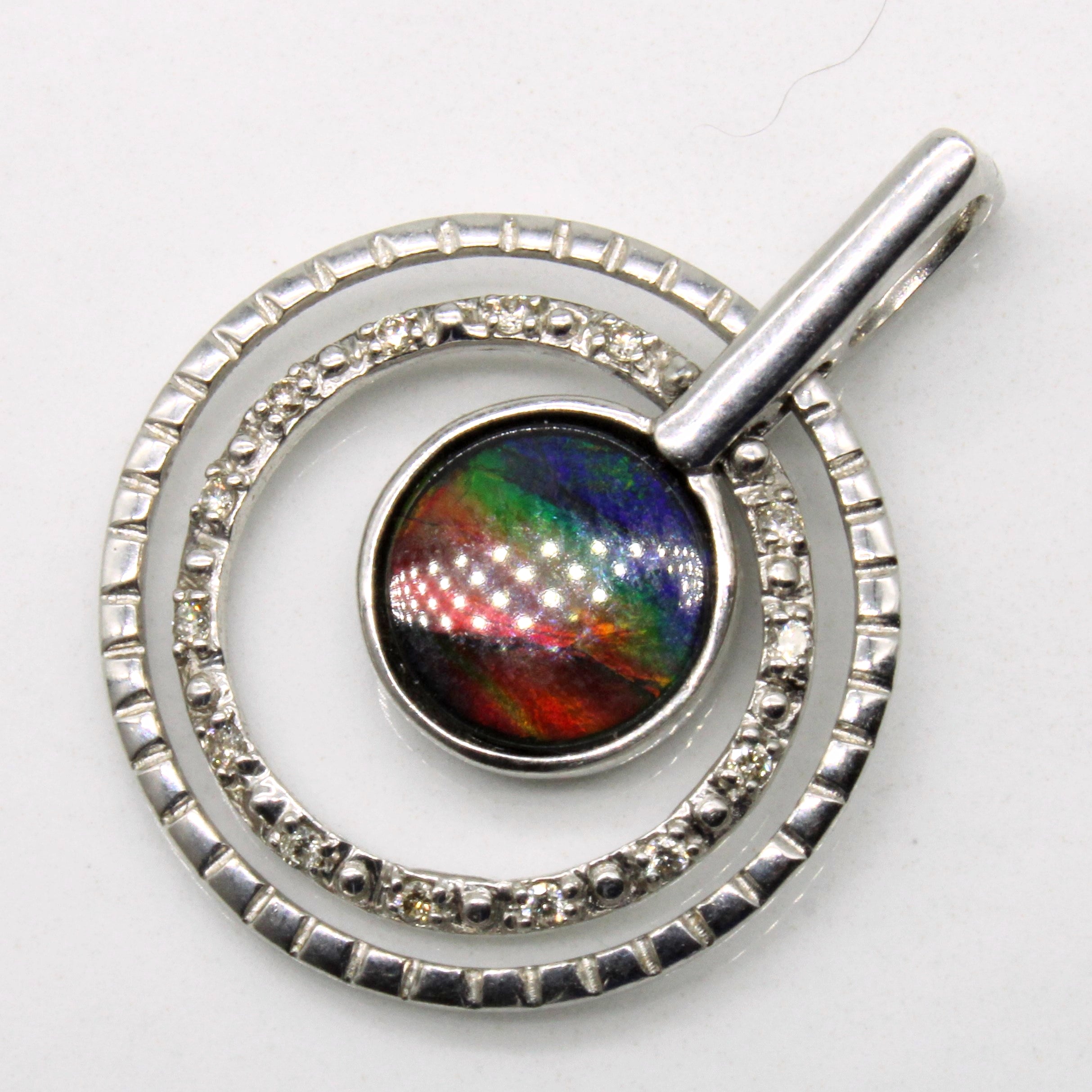 Ammolite & Diamond Pendant | 1.00ct, 0.07ctw |