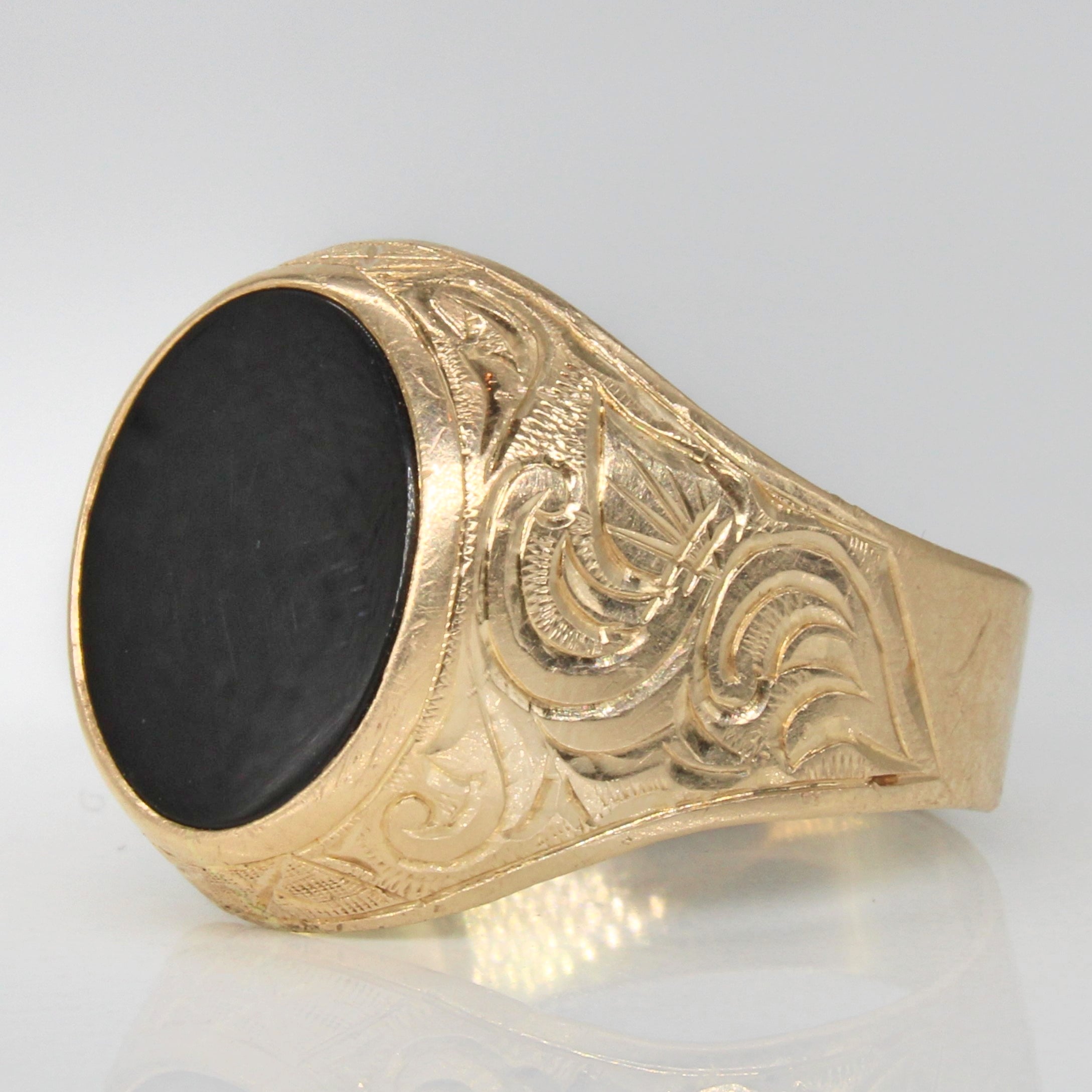 Ornate Onyx Tapered Ring | 2.85ct | SZ 11.5 |