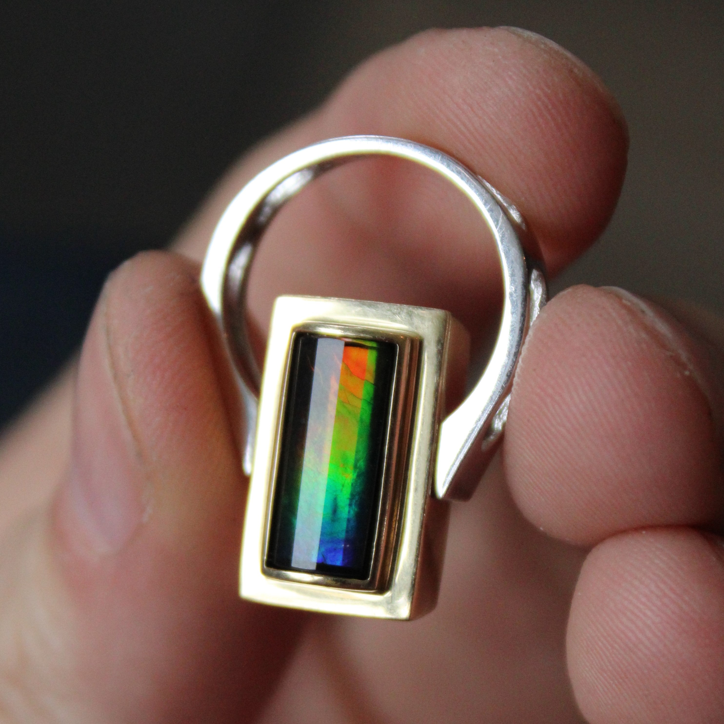 Ammolite Ring/Pendant | 1.80ct | SZ 6.5 |
