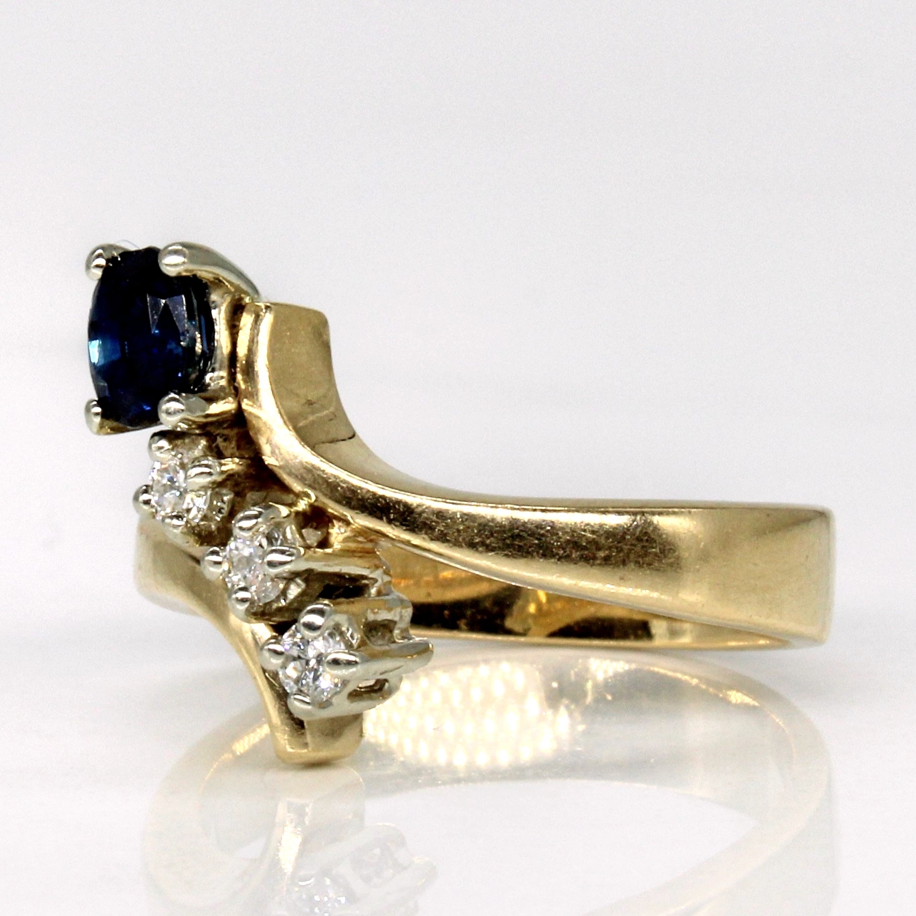 Ragnar' Sapphire & Diamond Bypass Ring | 0.30ct, 0.09ctw | SZ 5.75 |