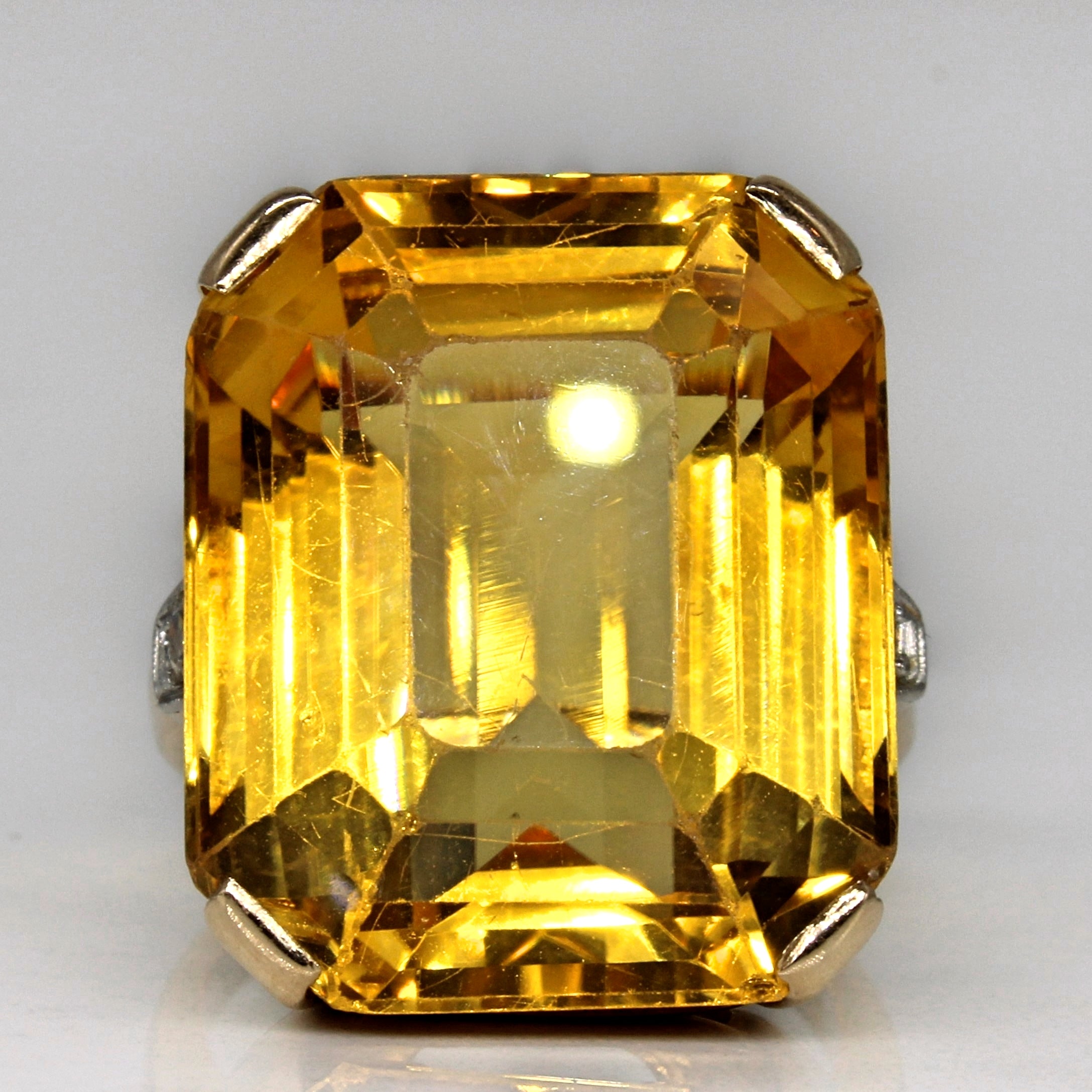 Citrine & Diamond Cocktail Ring | 29.75ct, 0.10ctw | SZ 6 |
