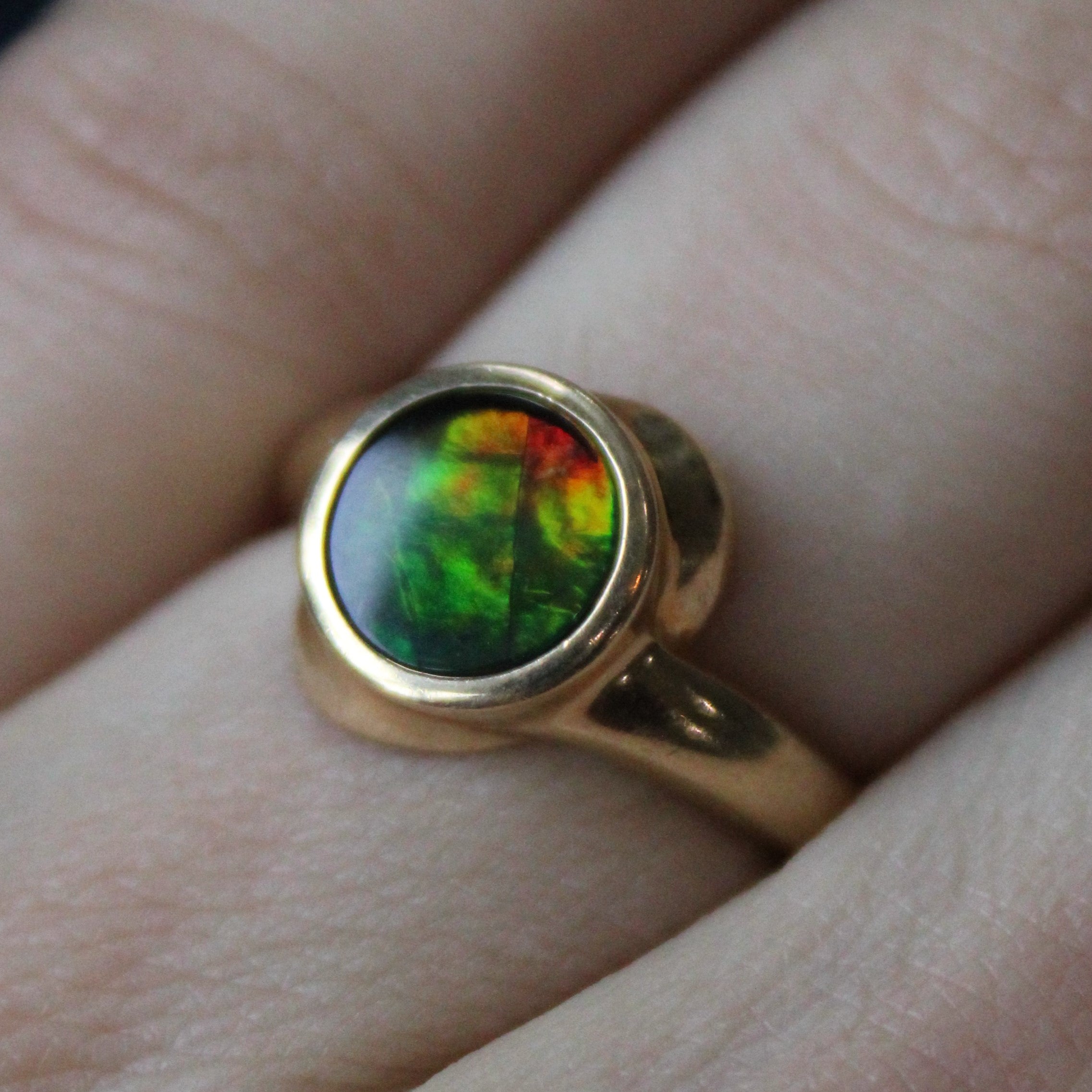 Bypass Ammolite Ring | 0.95ct | SZ 7 |