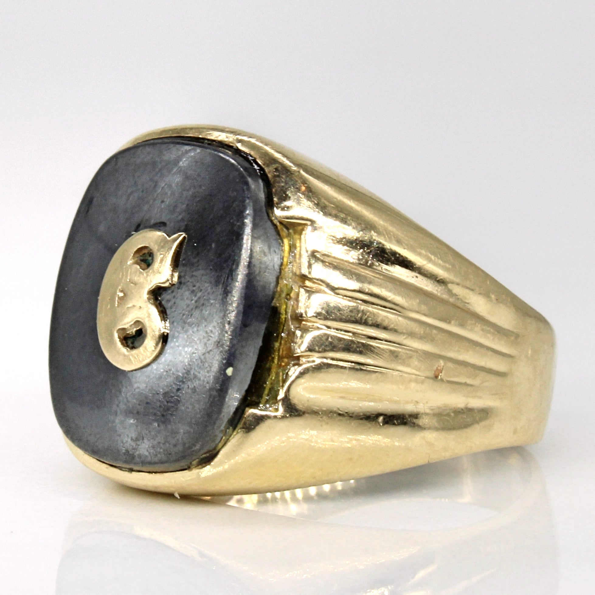 Hematite 'C' Initial Ring | 5.75ct | SZ 6 |
