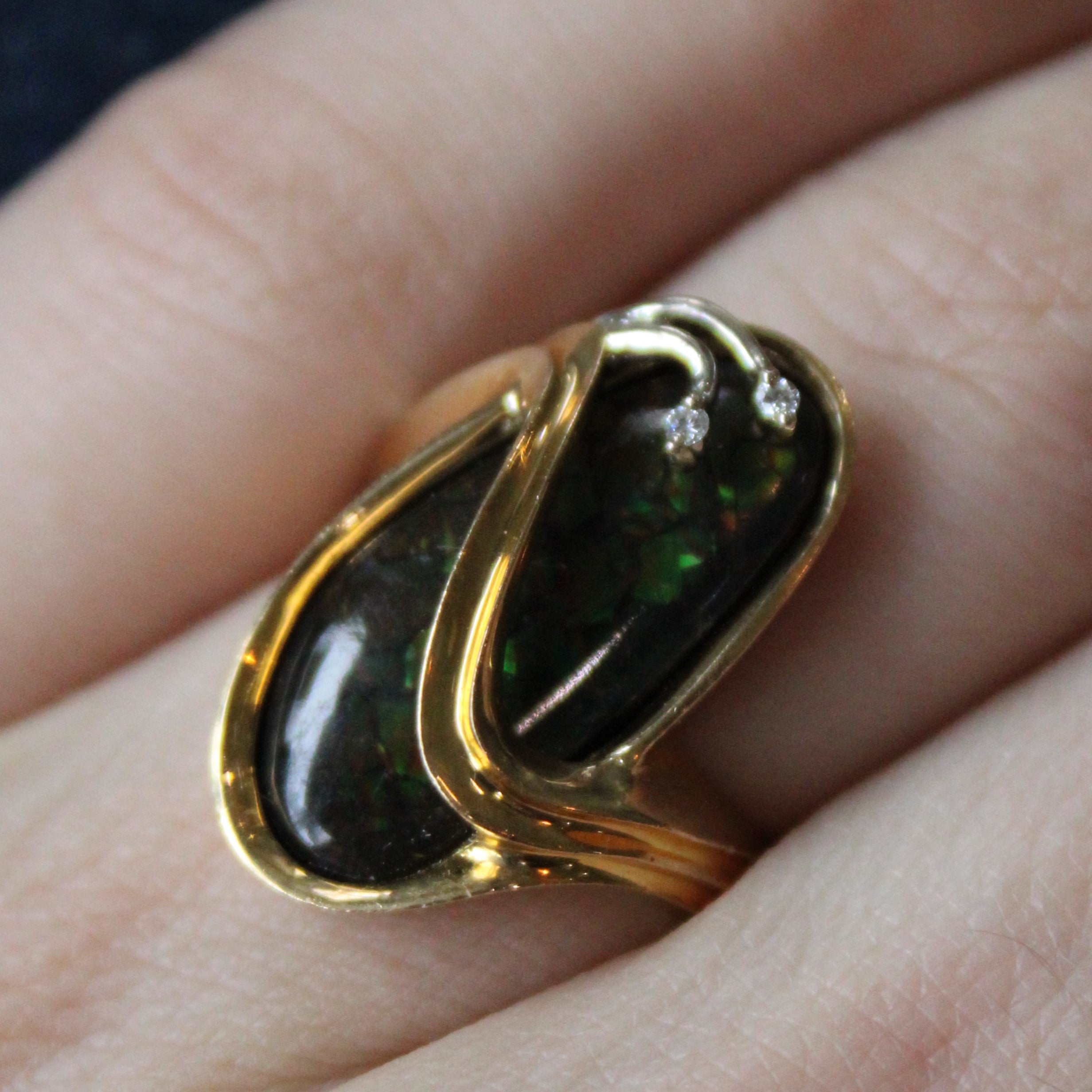 Ammolite & Diamond Cocktail Ring | 3.95ct, 0.02ctw | SZ 7 |