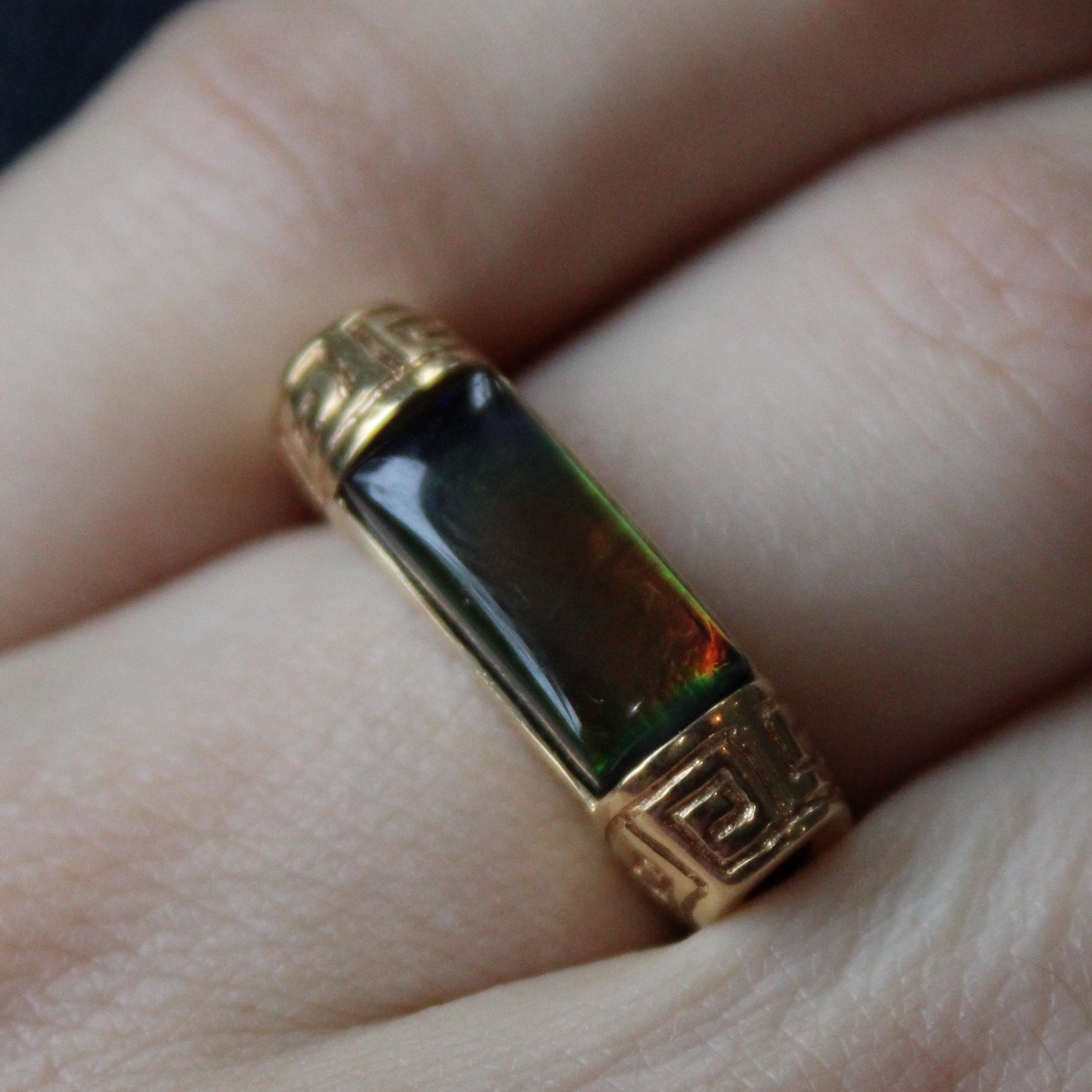 Ammolite Bar Ring | 2.10ct | SZ 7 |