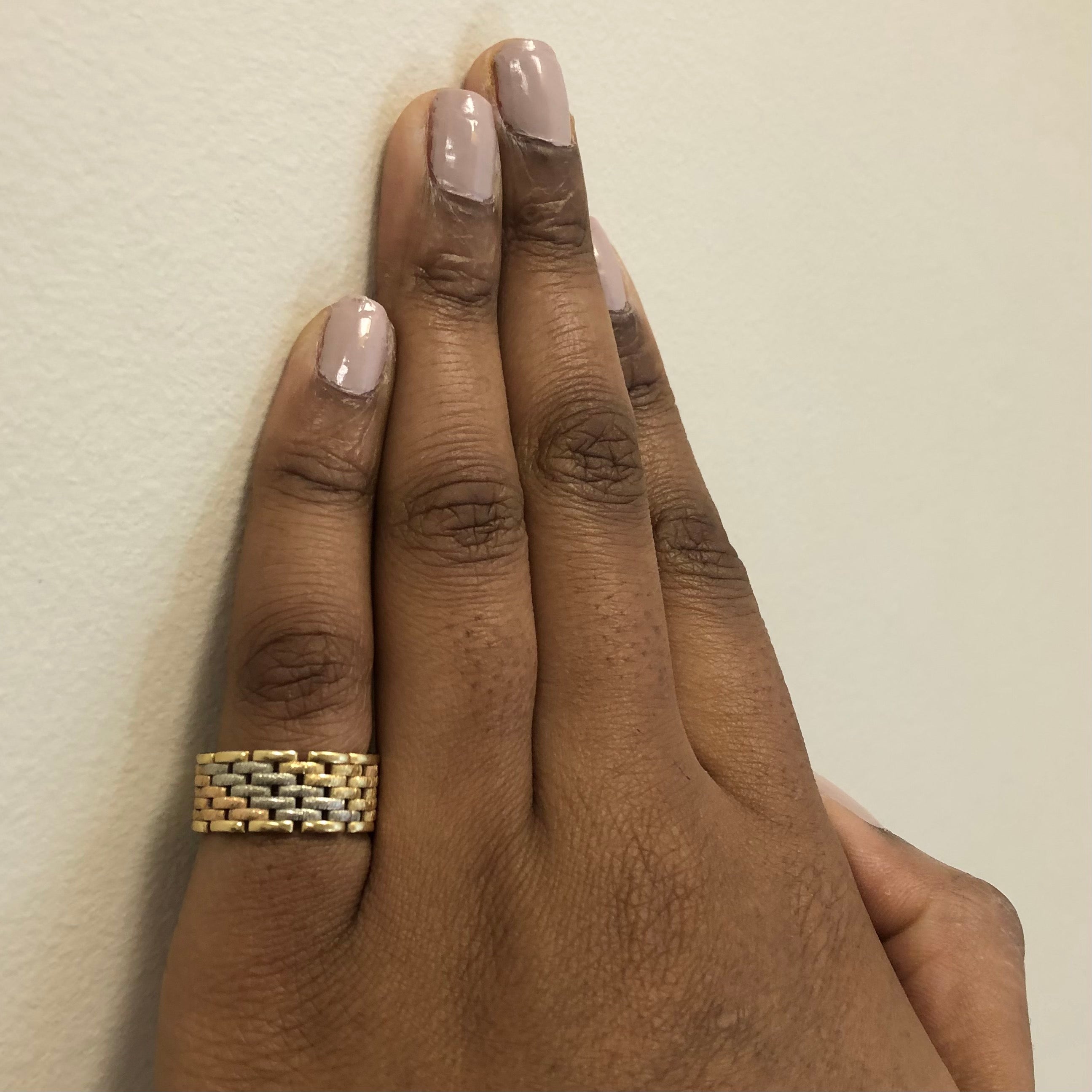 Tri-Tone Gold Chain Link 18k Ring | SZ 7.75 |
