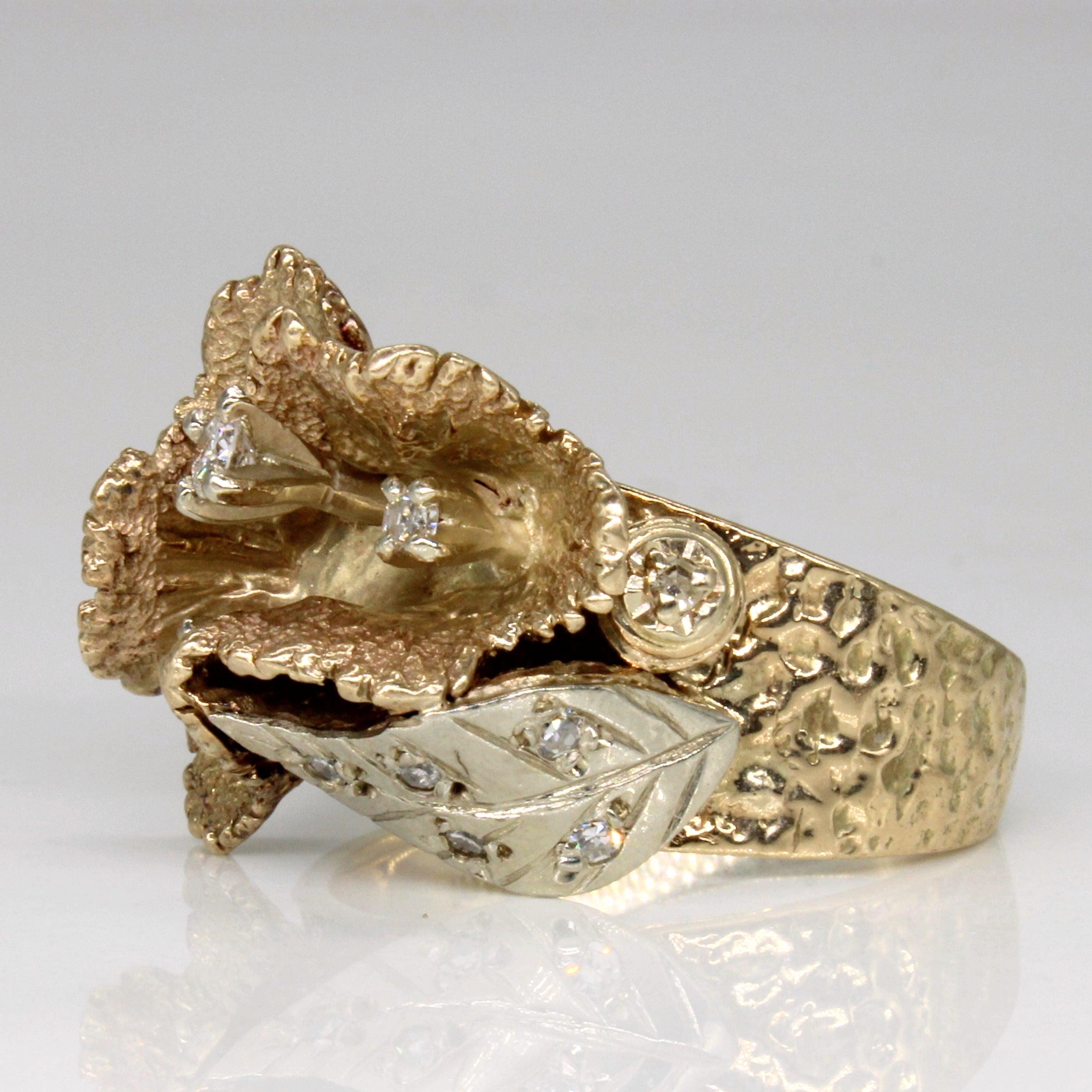 Diamond Abstract Flower Ring | 0.13ctw | SZ 7.75 |