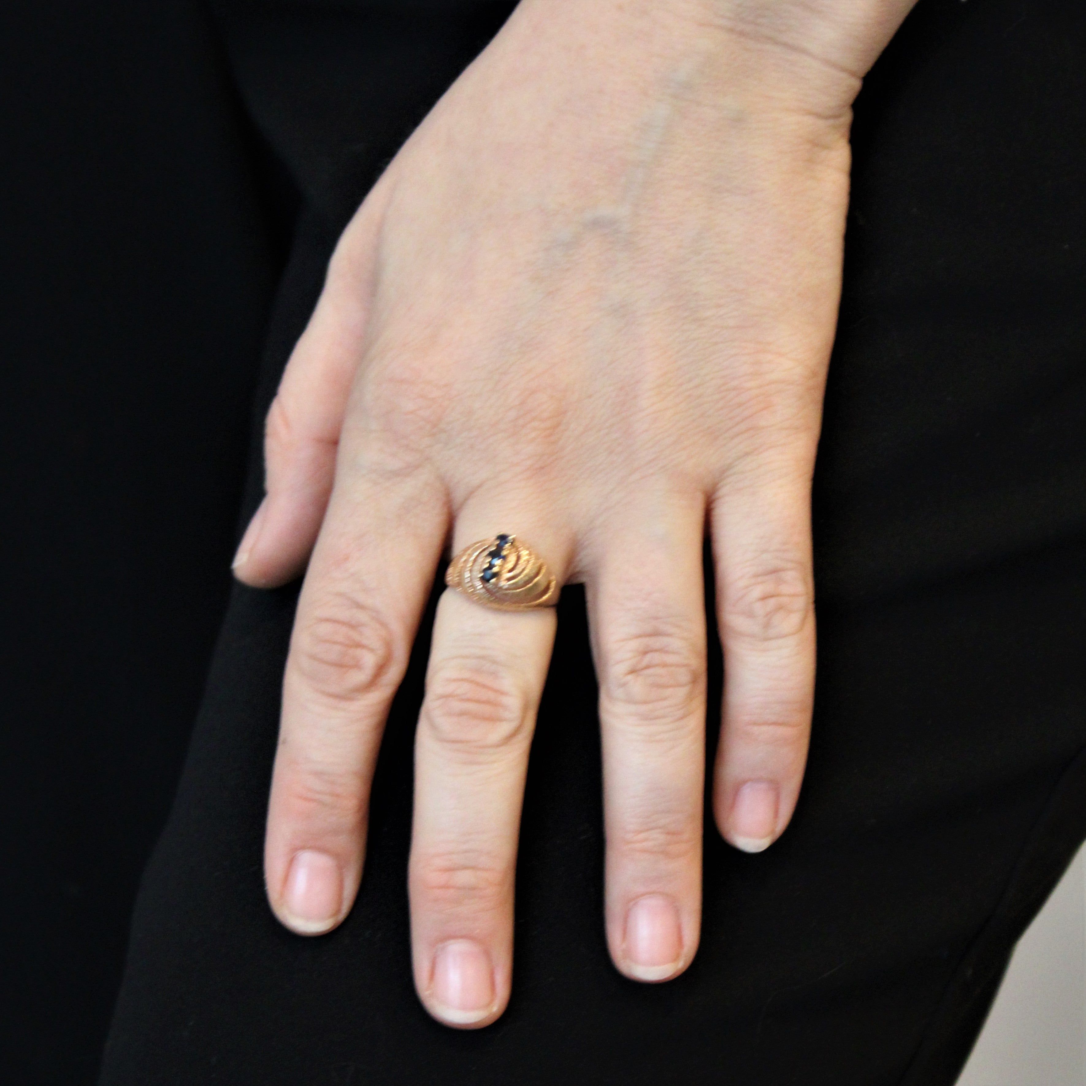 Sapphire Spiral Cocktail Ring | 0.36ctw | SZ 7.25 |