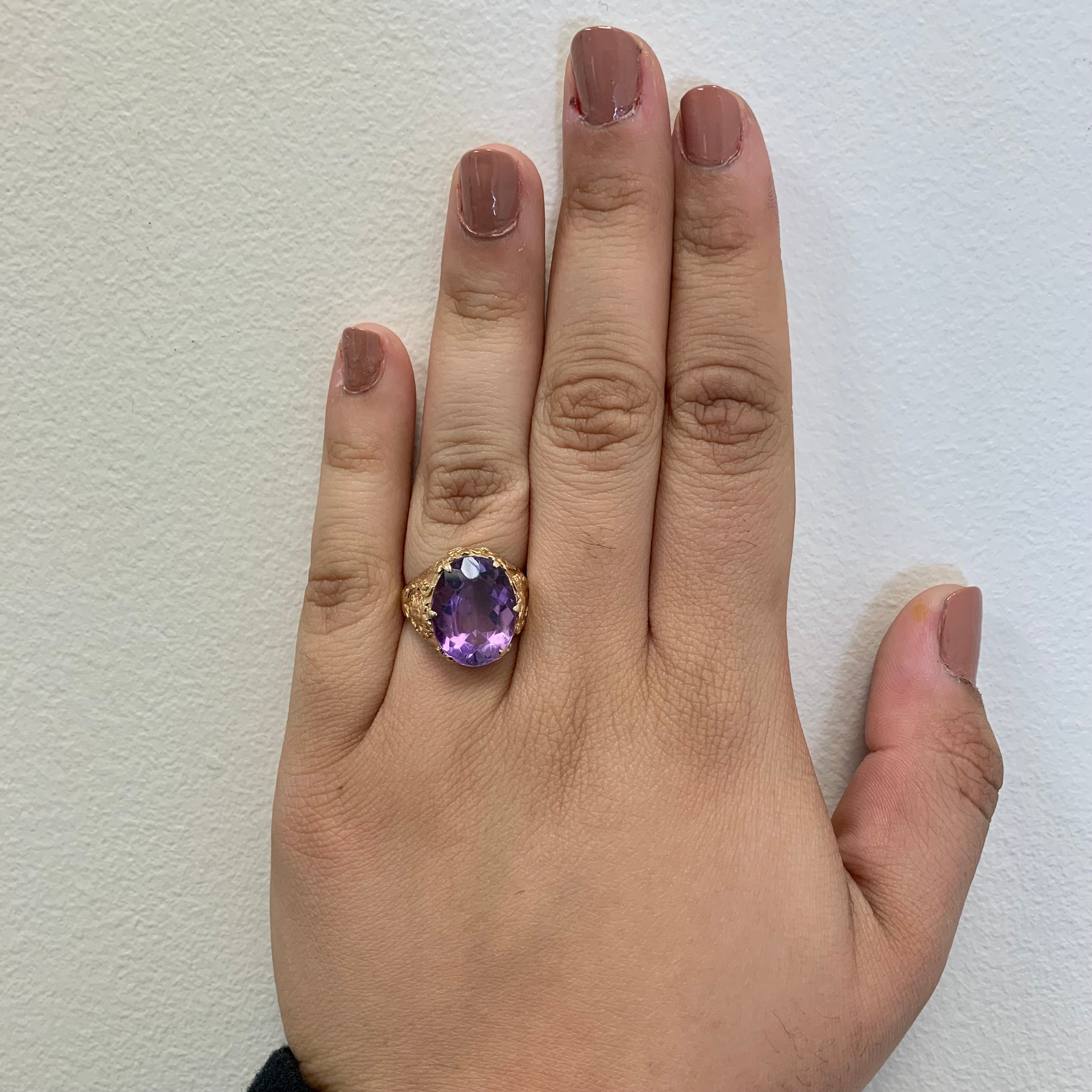 1960s Amethyst Cocktail Ring | 8.00ct | SZ 7.5 |
