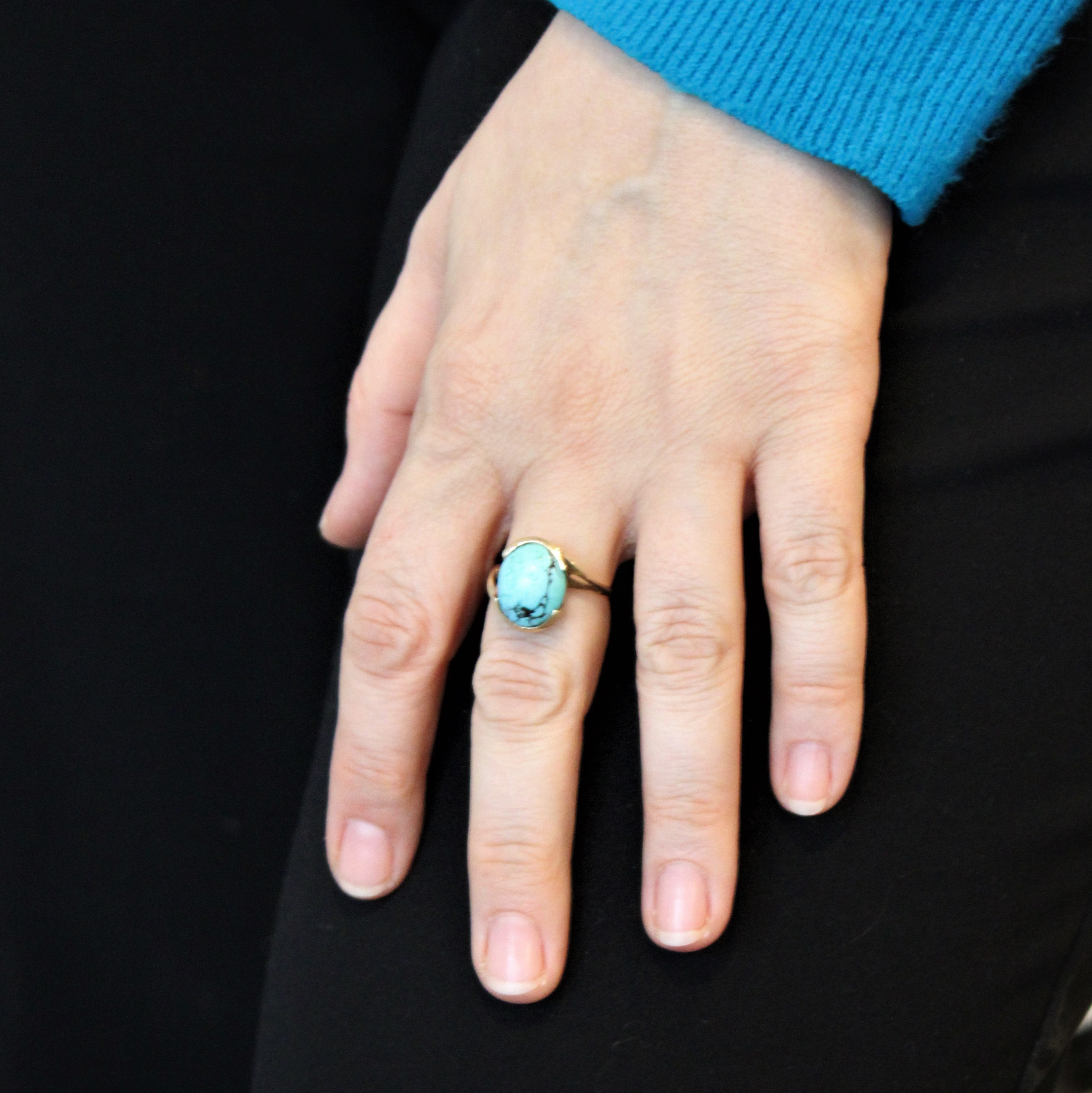 Bypass Turquoise Cocktail Ring | 5.50ct | SZ 8 |