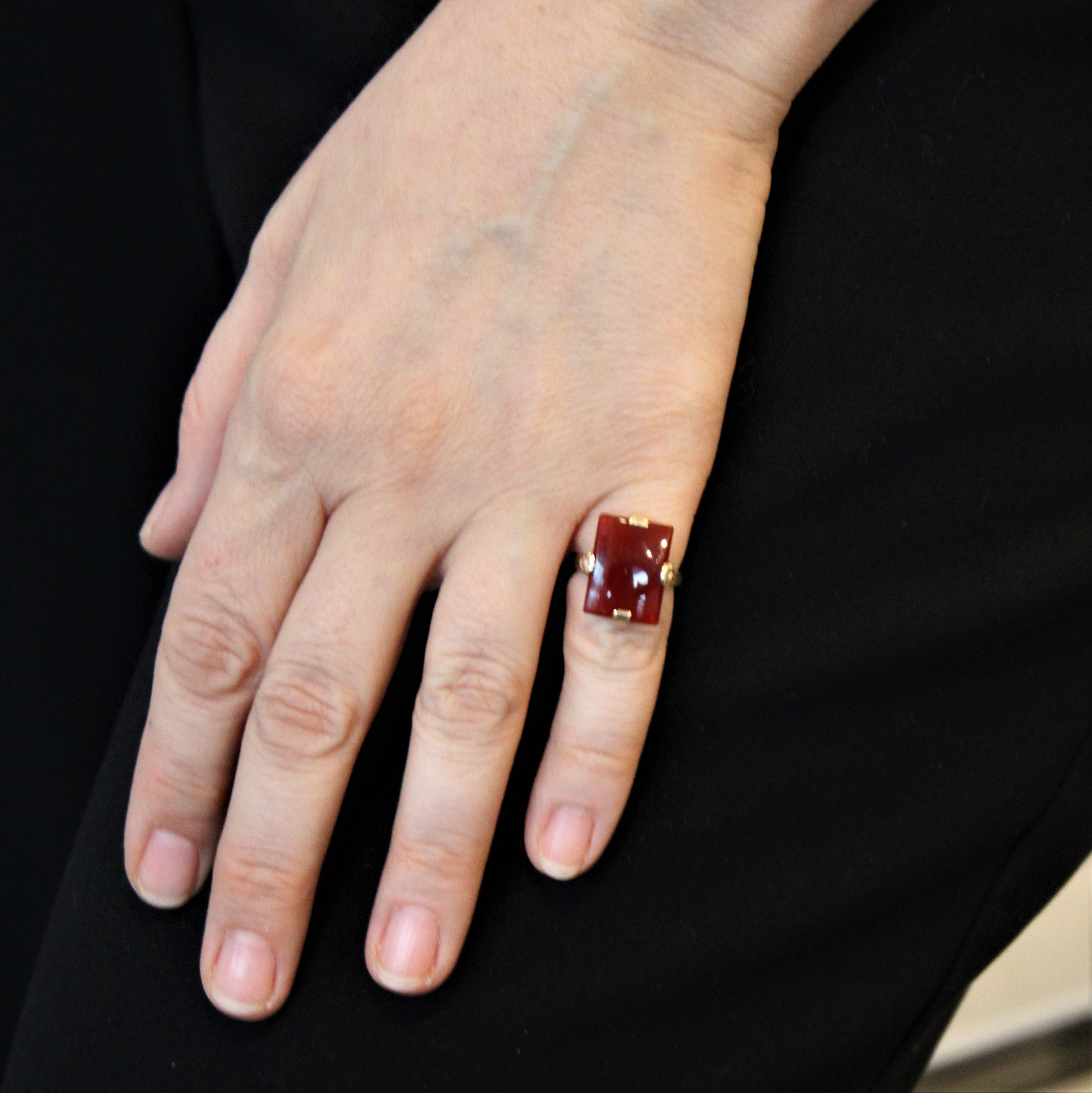 Carnelian Cocktail Ring | 3.75ct | SZ 4.5 |