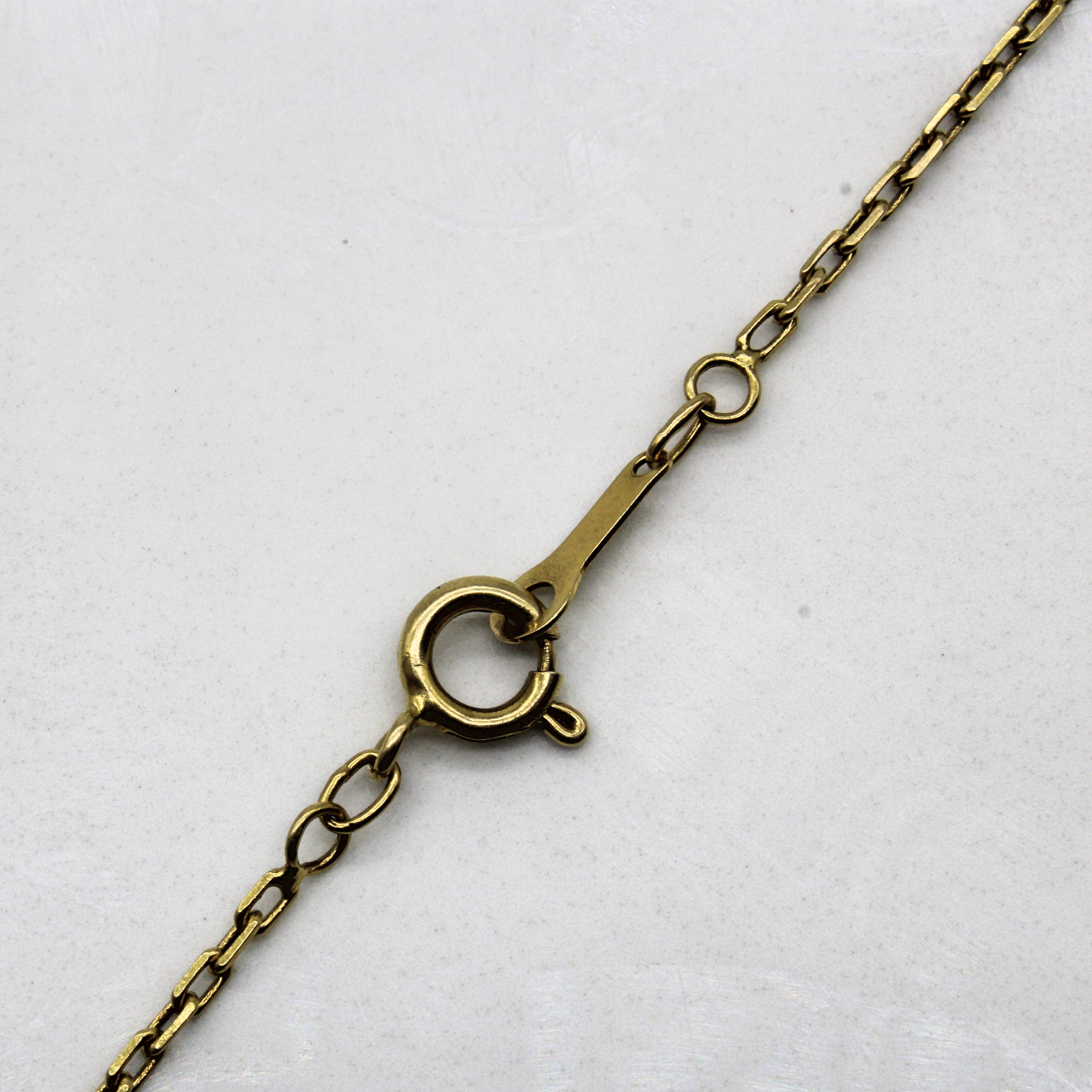 Pear Cut Green Tourmaline Necklace | 1.08ct | 18" |