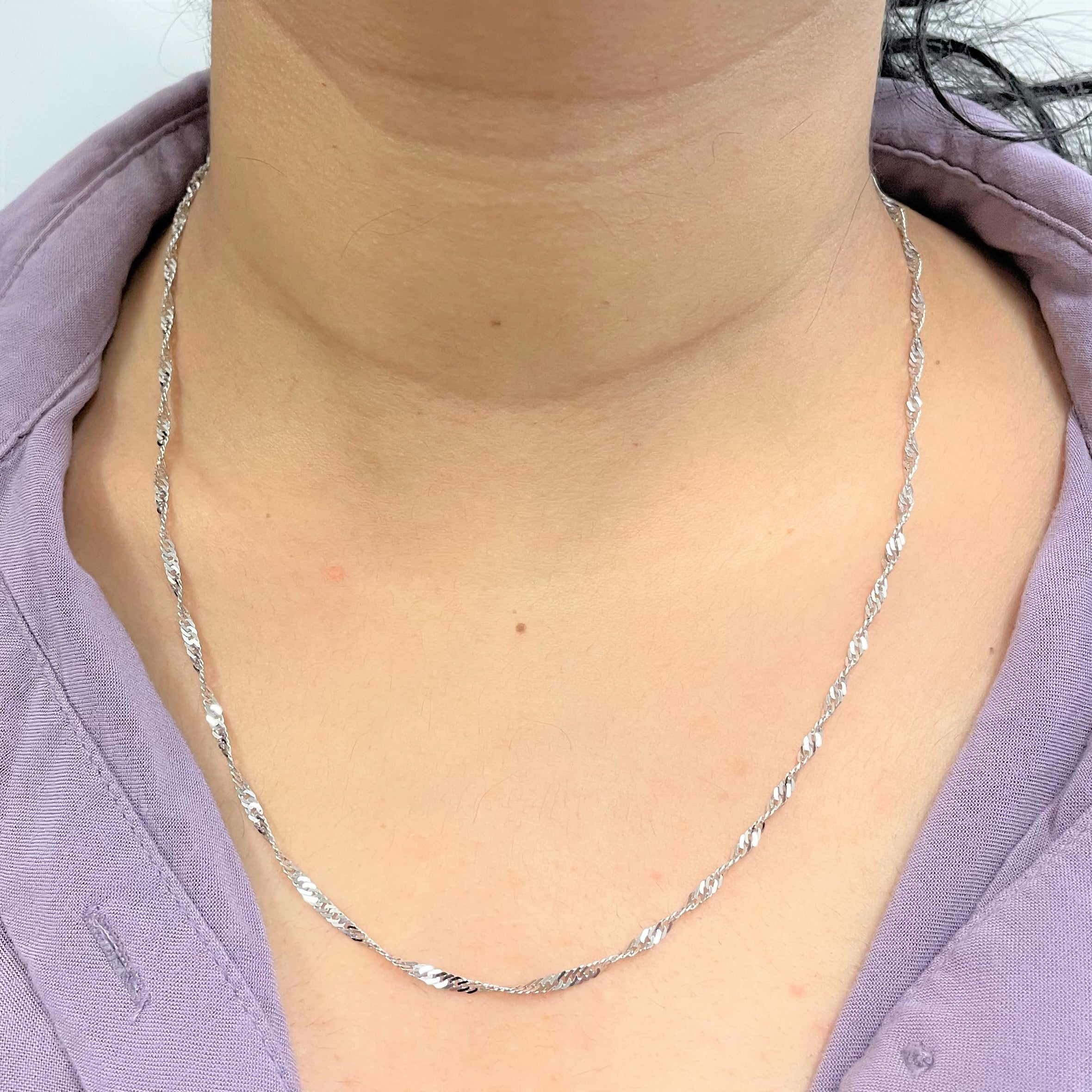 14k White Gold Singapore Chain | 20" |