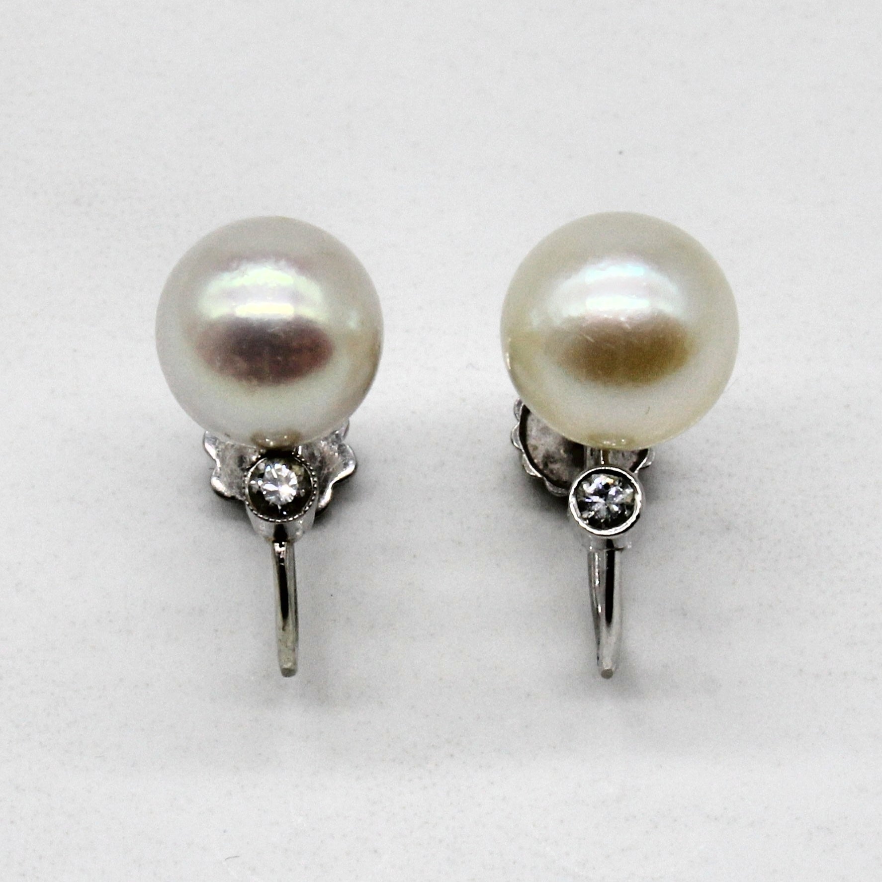 Pearl & Diamond Clip On Earrings | 0.06ctw |