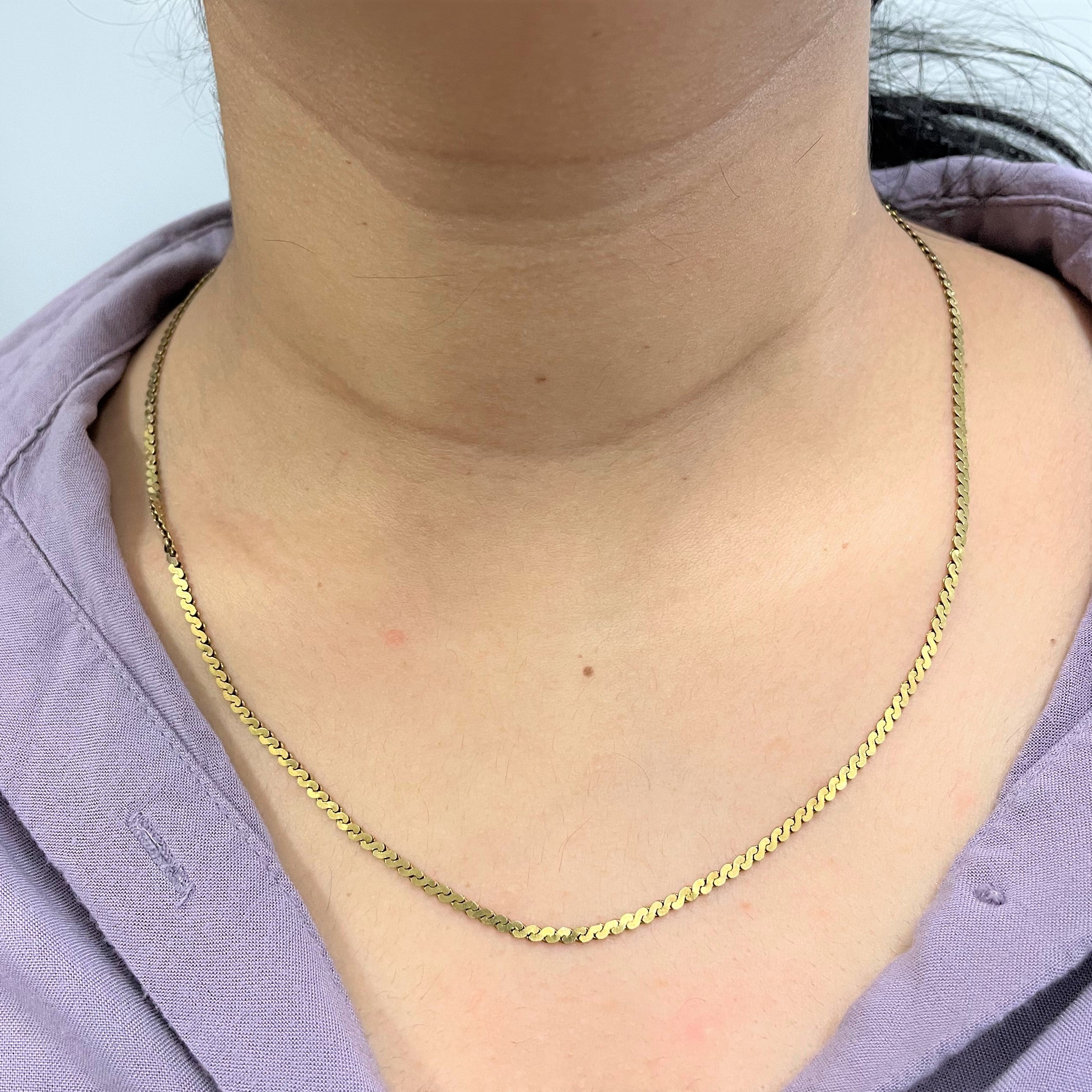 Chaîne serpentine en or jaune 10 carats | 20 pouces |