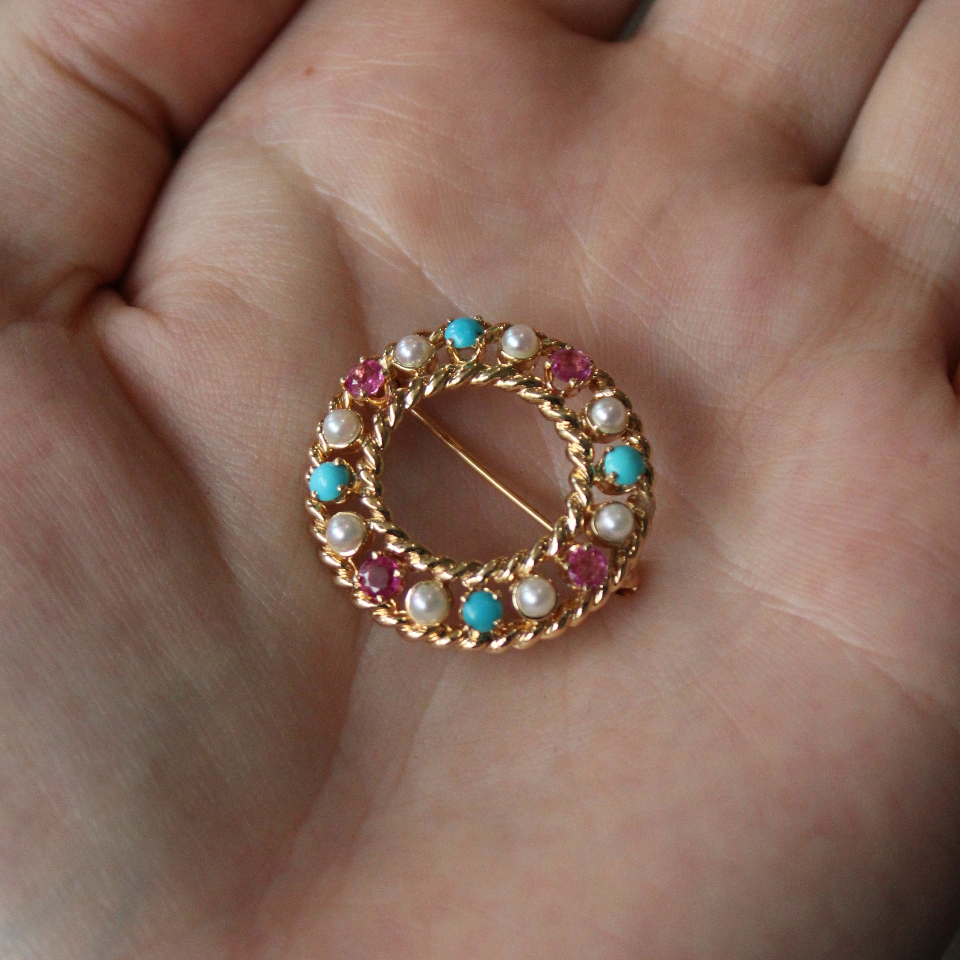 Multi Gem Wreath Brooch | 0.88ctw |
