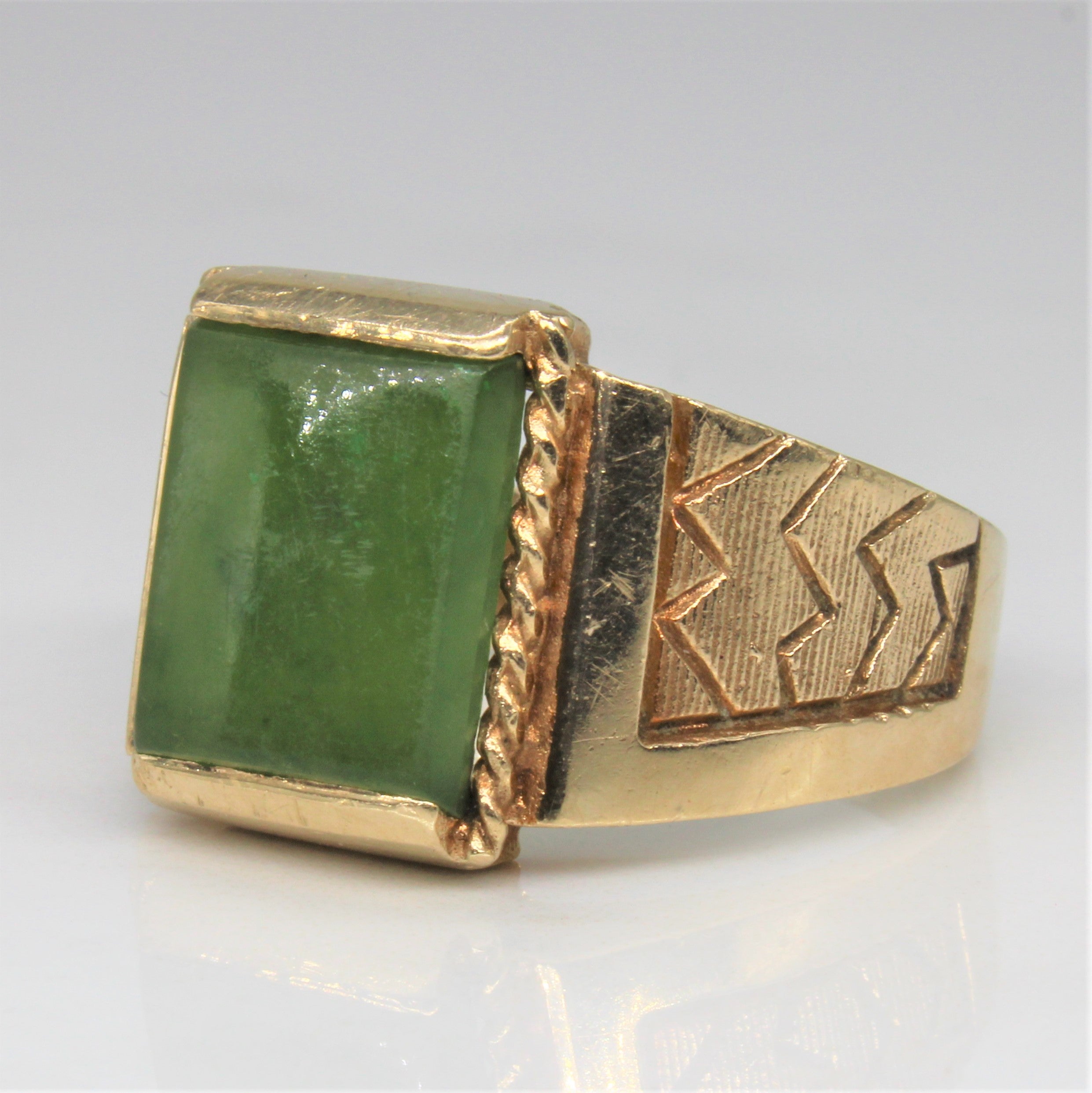 Nephrite Jade Cocktail Ring | 2.40ct | SZ 9.75 |