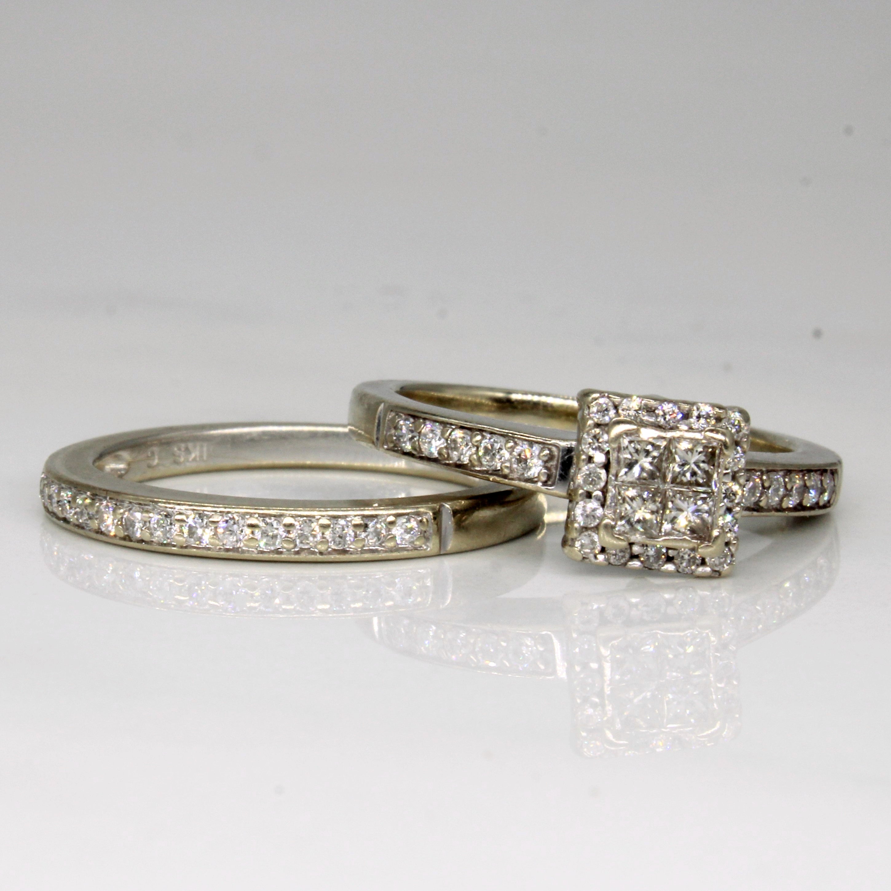 Diamond Engagement & Wedding Ring Set | 0.34ctw | SZ 6.5 |