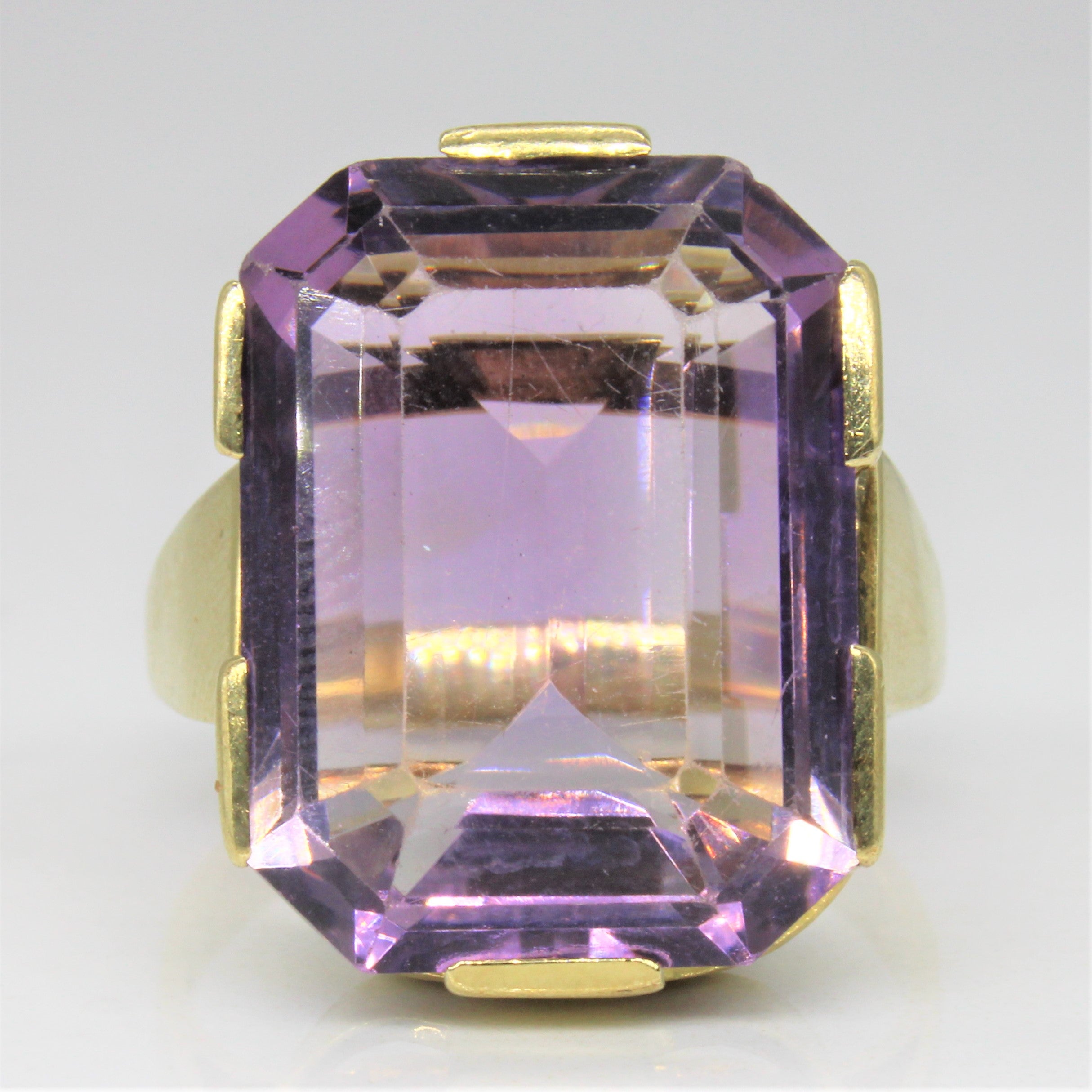 Step Cut Amethyst Cocktail Ring | 17.00ct | SZ 9.5 |