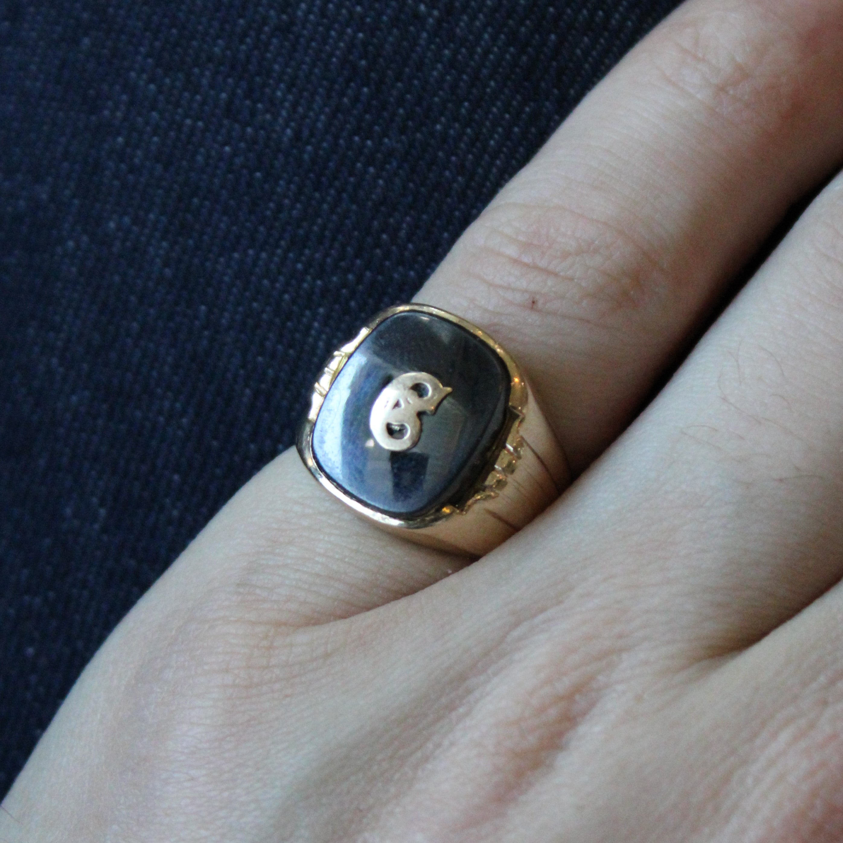 Hematite 'C' Initial Ring | 5.75ct | SZ 6 |