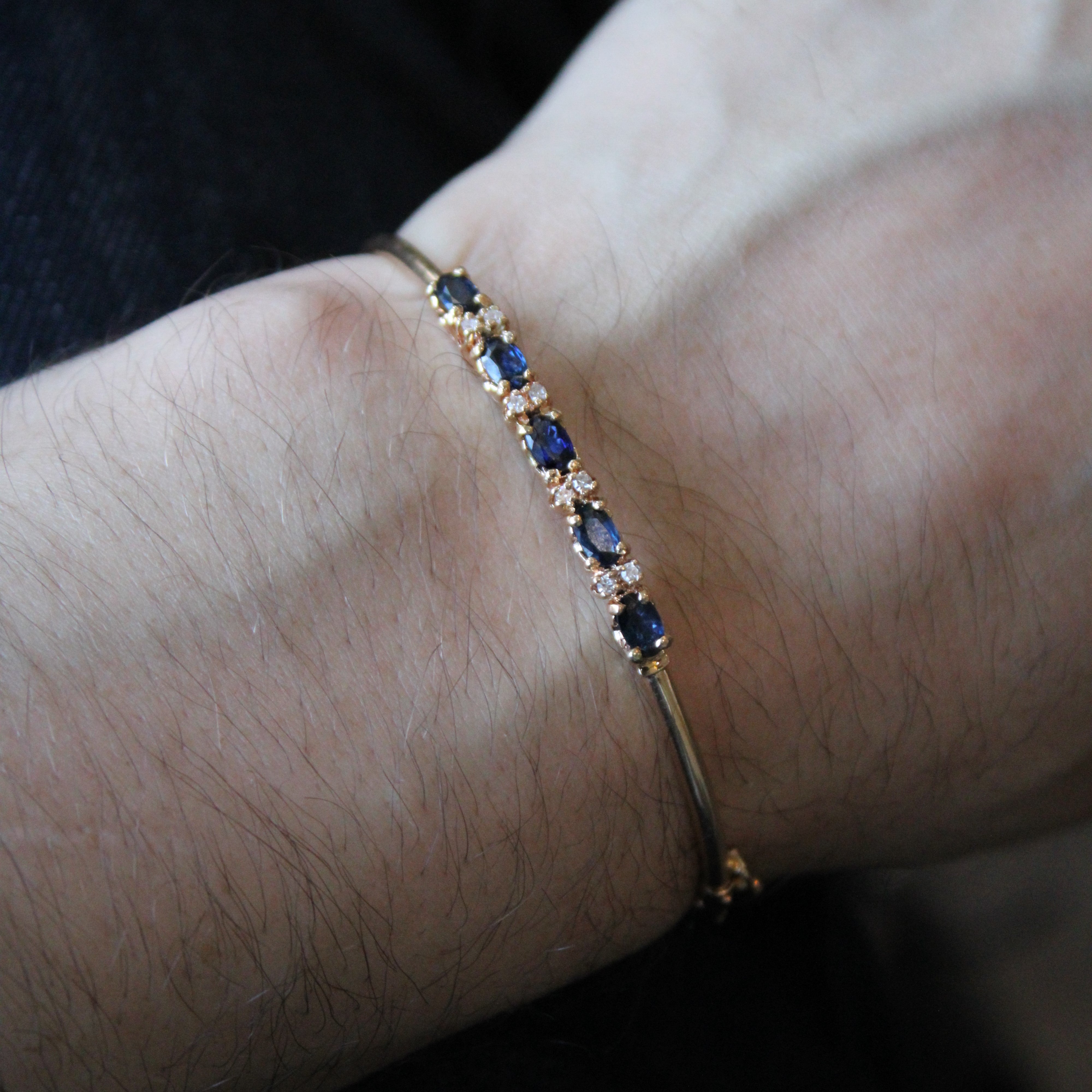 Sapphire & Diamond Bracelet | 1.25ctw, 0.08ctw | 7" |