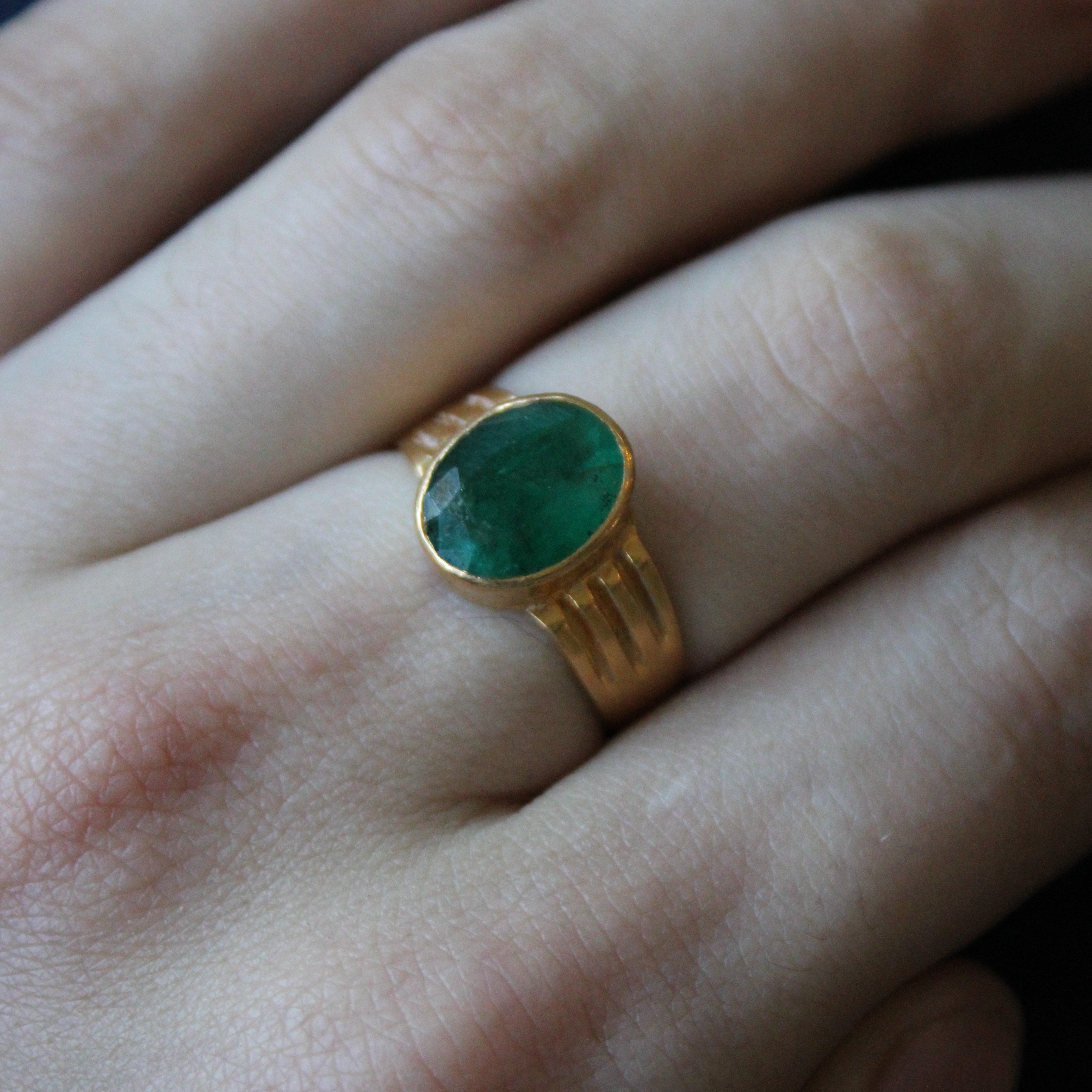 Zambian Oval Emerald Ring | 3.15ct | SZ 9.5 |