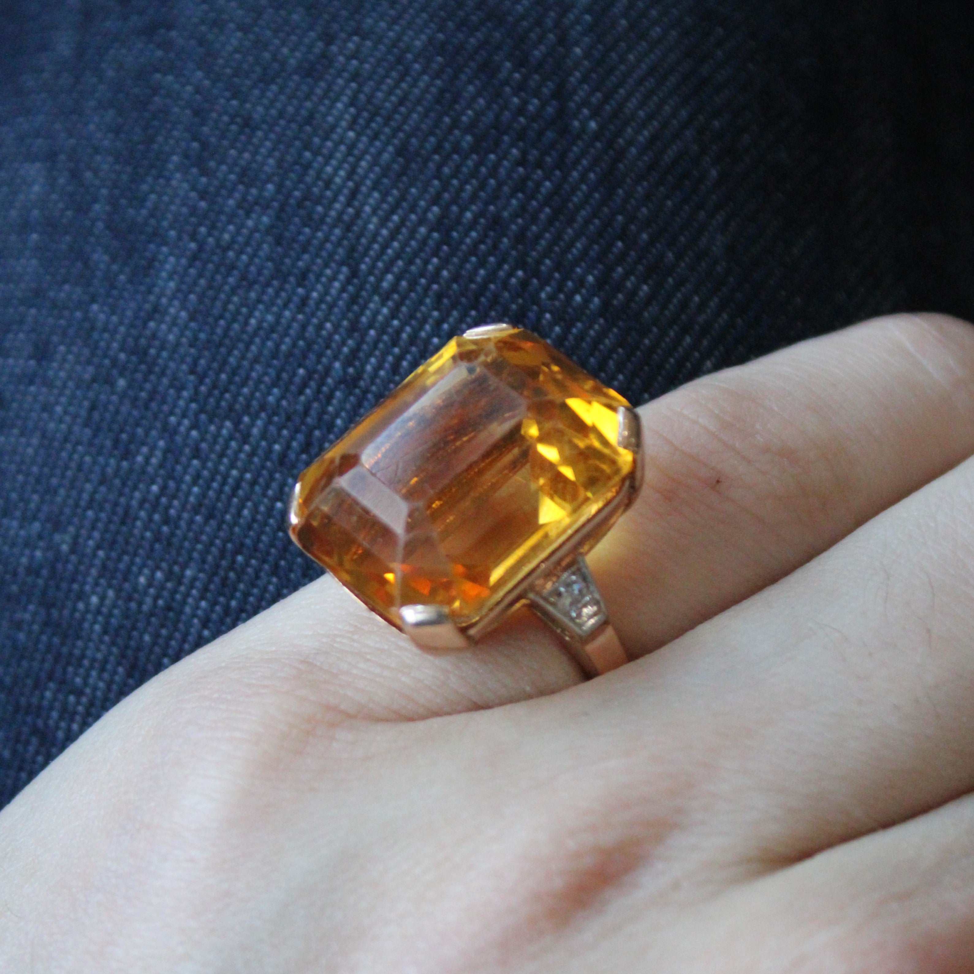 Citrine & Diamond Cocktail Ring | 29.75ct, 0.10ctw | SZ 6 |