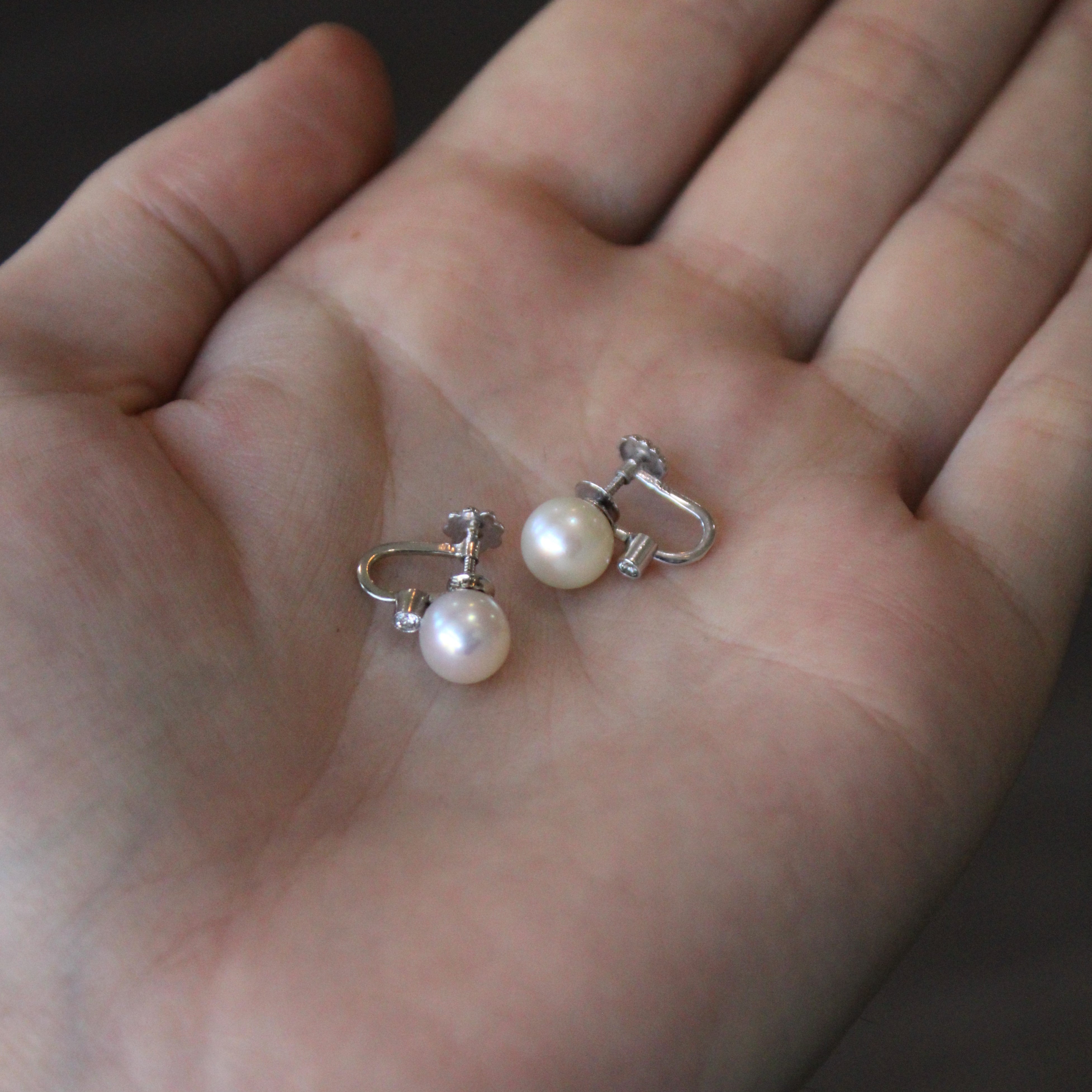 Pearl & Diamond Clip On Earrings | 0.06ctw |