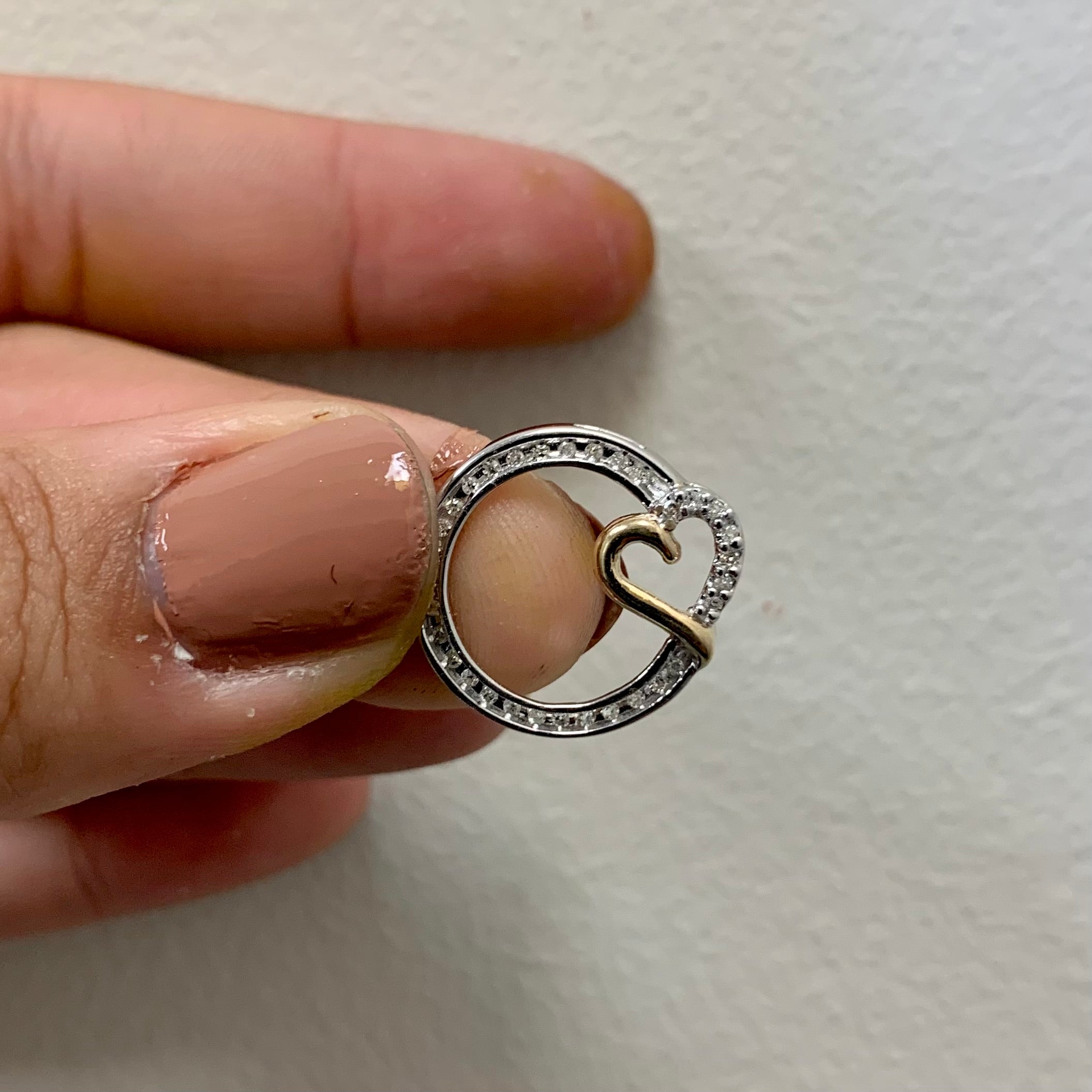 Diamond Infinite Circle Heart Pendent | 0.10ctw |