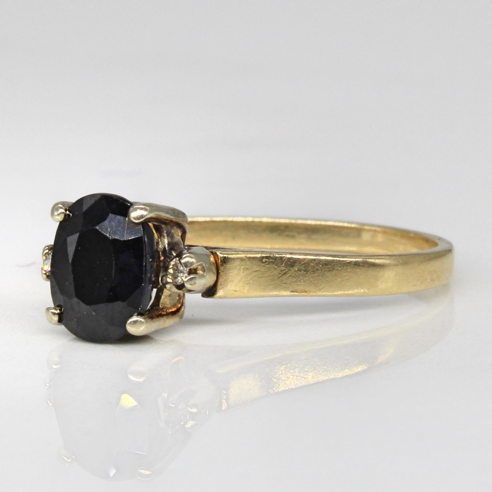 High Set Sapphire & Diamond Ring | 1.30ct, 0.01ctw | SZ 6.25 |
