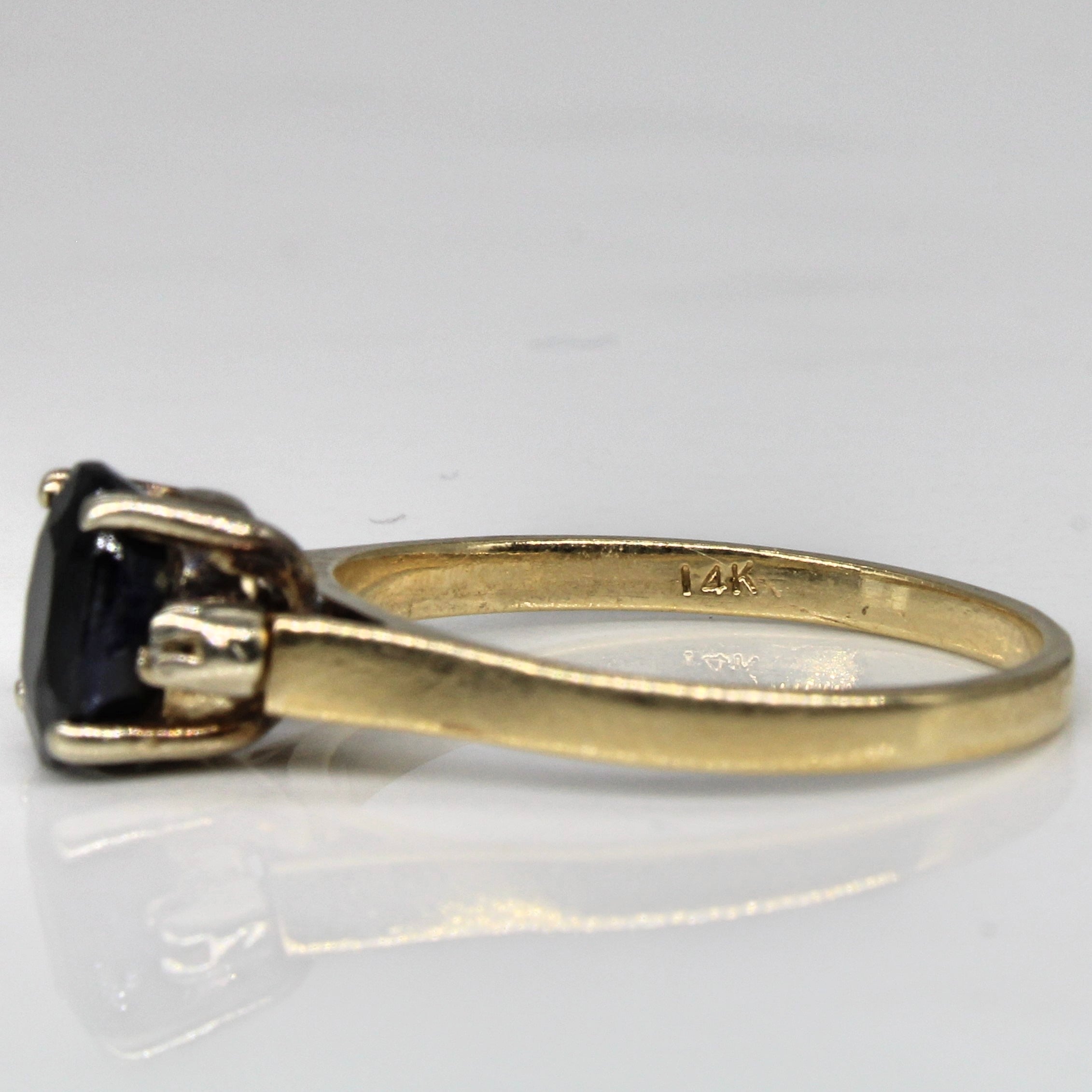 High Set Sapphire & Diamond Ring | 1.30ct, 0.01ctw | SZ 6.25 |