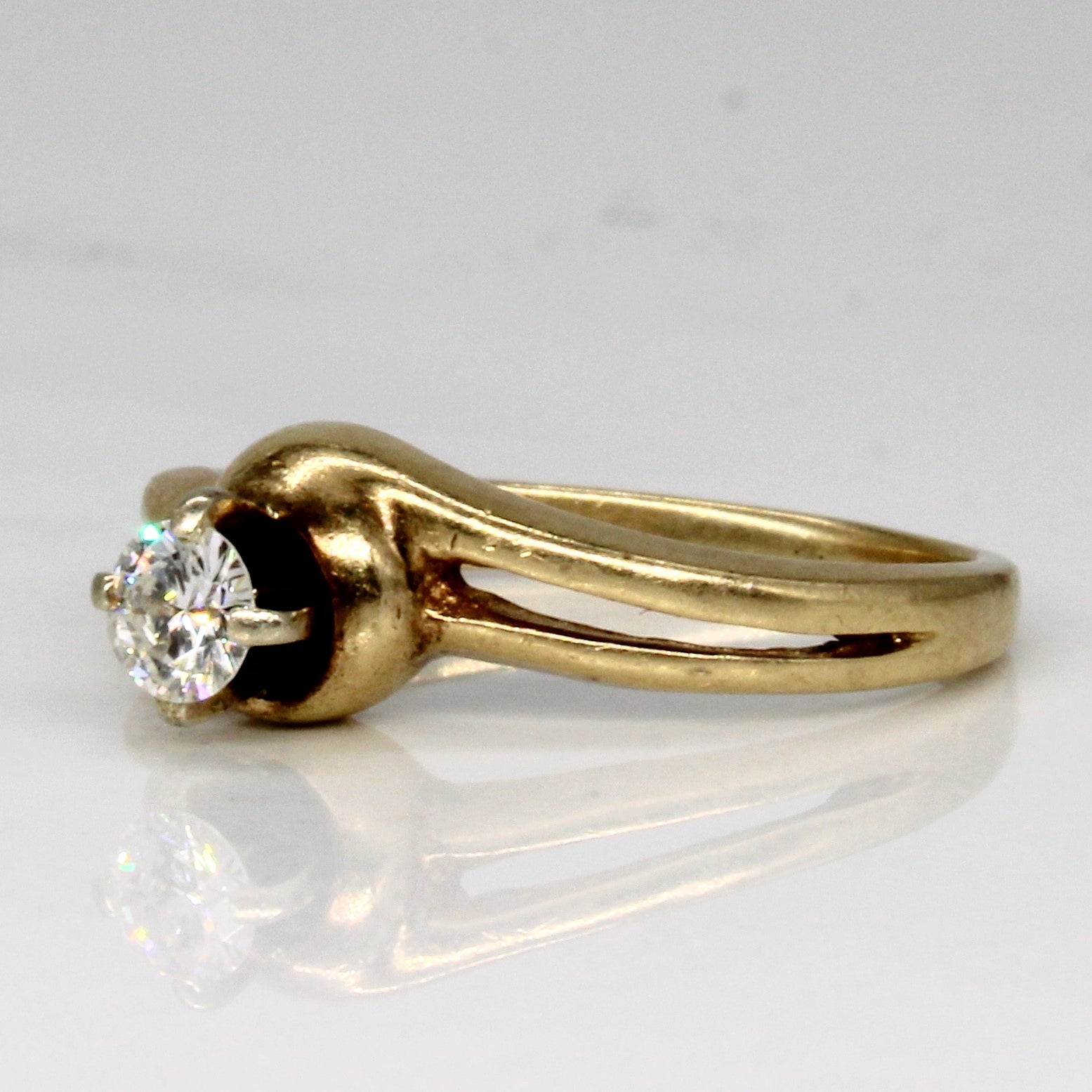 High Set Diamond Bypass Ring | 0.14ct | SZ 3.25 |