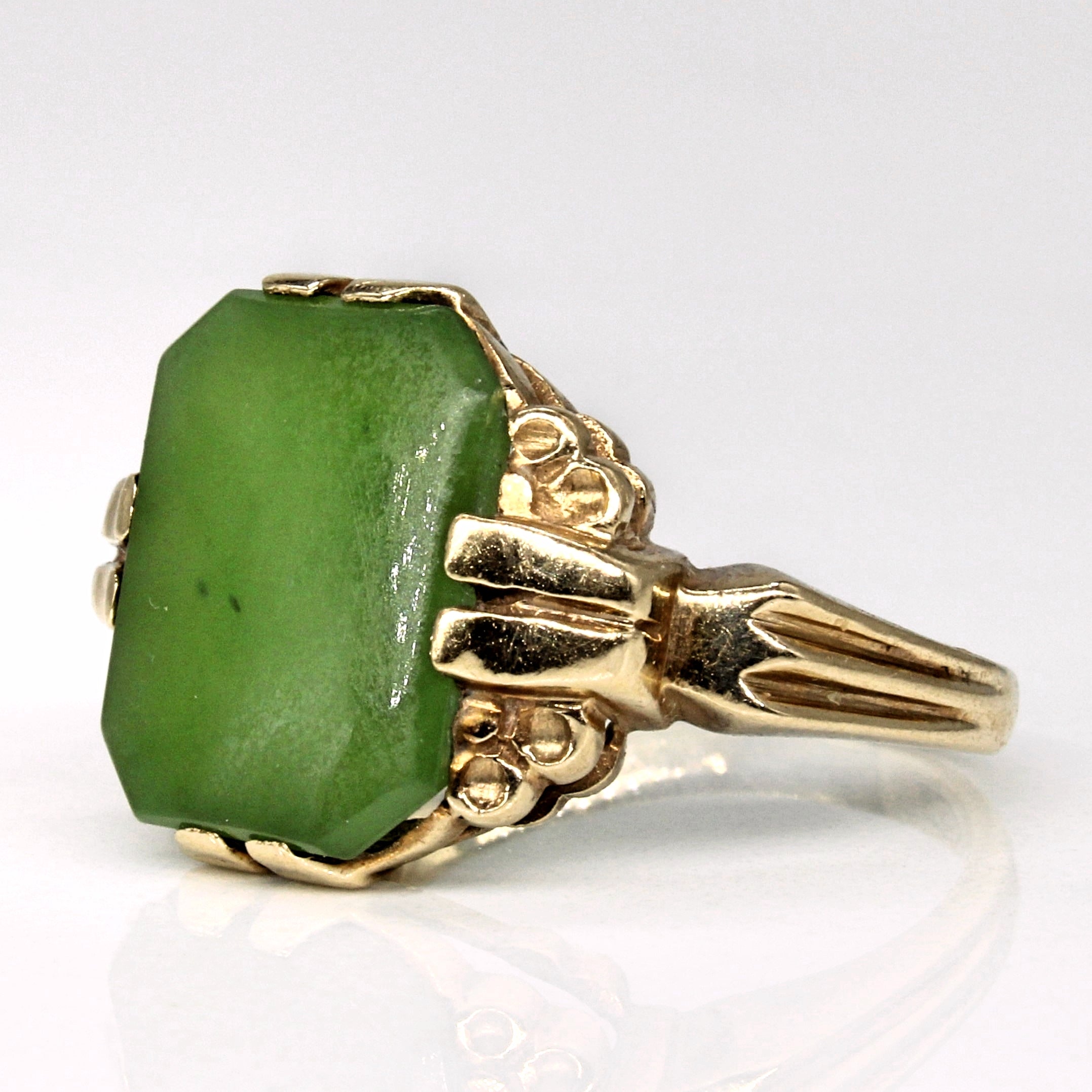 Nephrite Jade Cocktail Ring | 2.80ct | SZ 5.5 |
