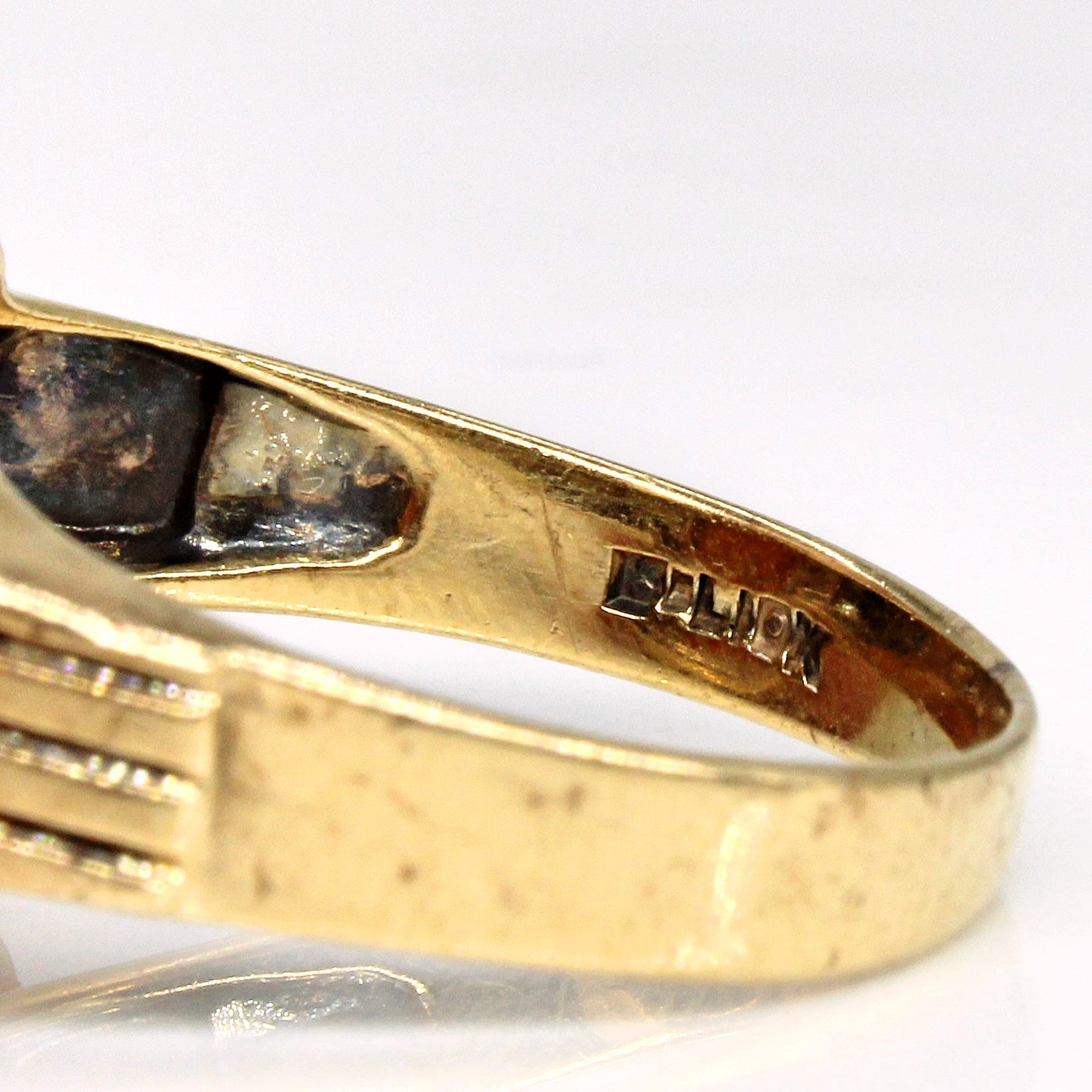 Retro Synthetic Yellow Sapphire & Diamond Ring | 3.78ct, 0.02ctw | SZ 9.25 |